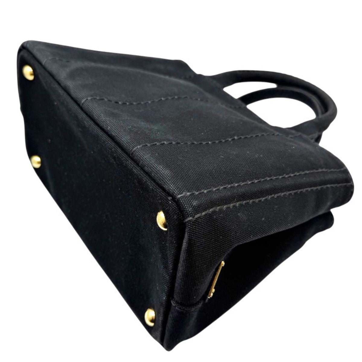 Prada Black Canvas Handbag Shoulder Bag (Pre-Owned)