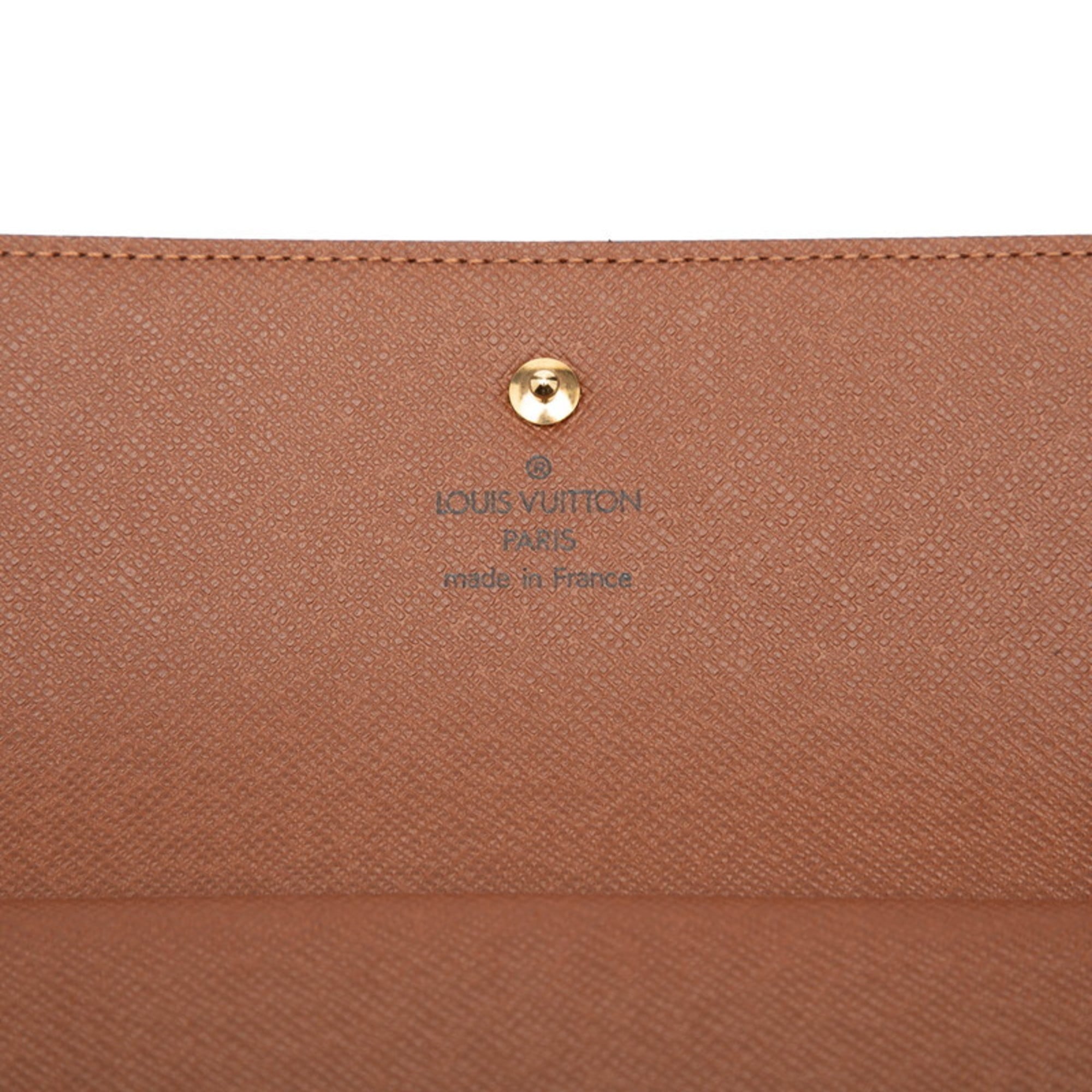 Louis Vuitton Brown Pvc Leather Long Wallet (Tri-Fold) (Pre-Owned)