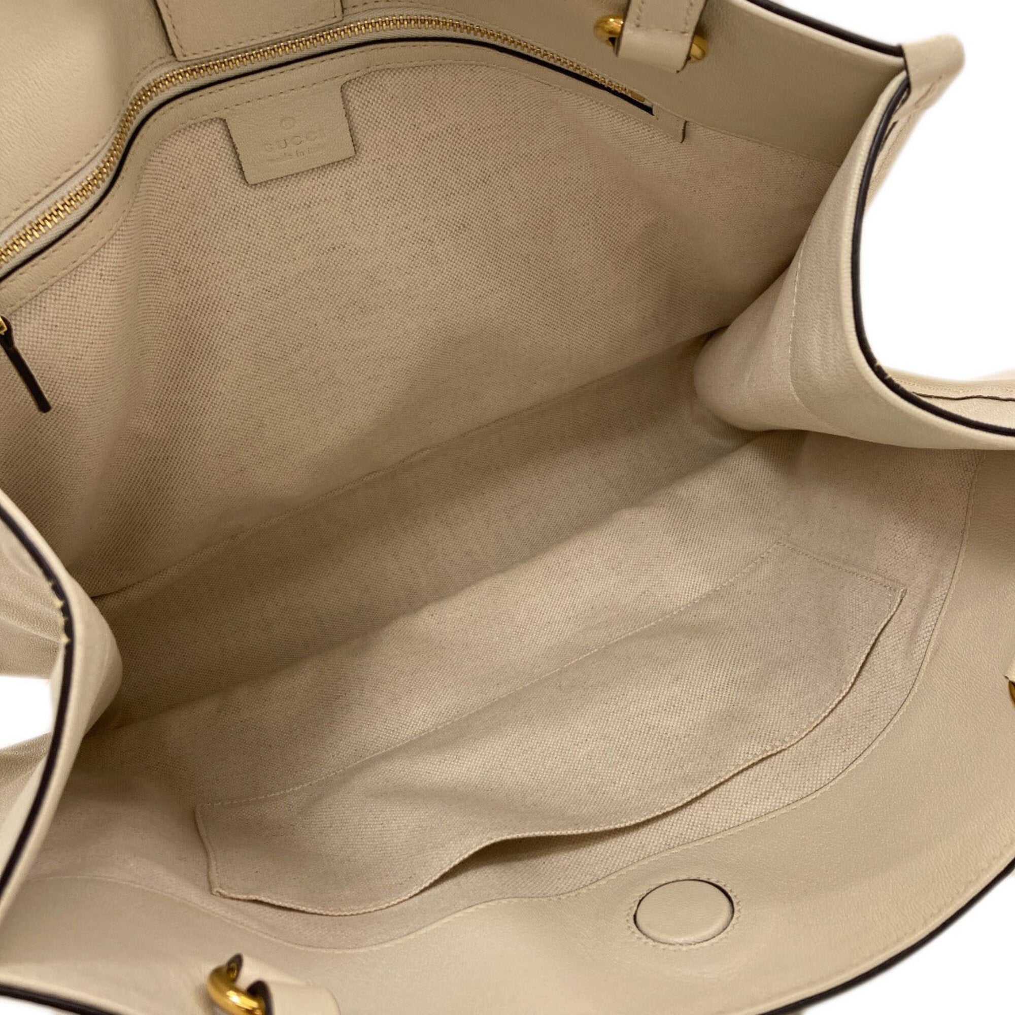 Gucci Cream Leather Tote Bag (Pre-Owned)