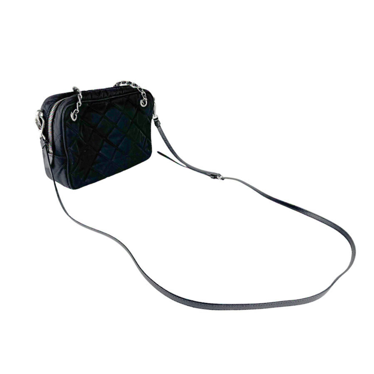 Prada Black Nylon Leather Handbag (Pre-Owned)