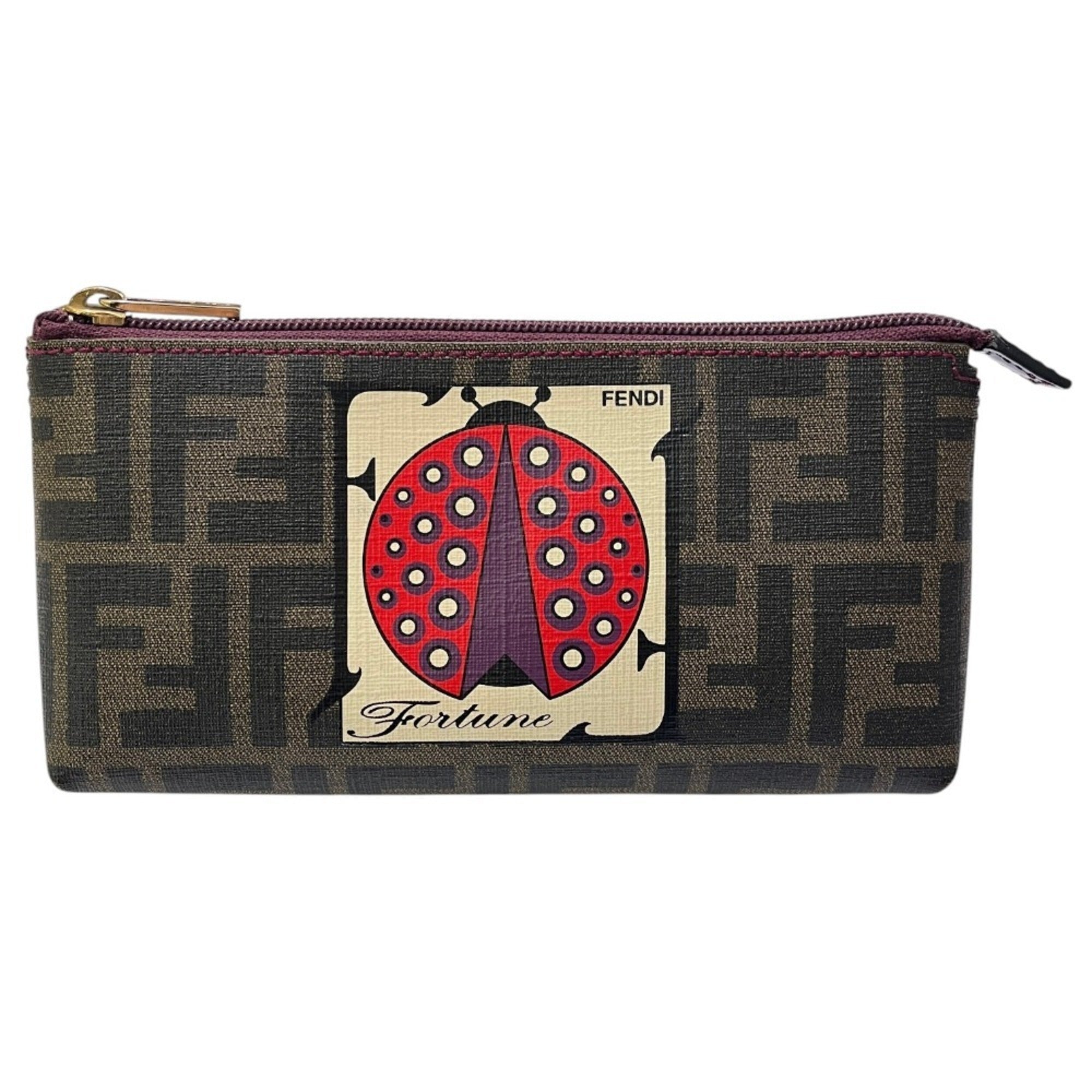 Fendi Zucca Brown Pvc Handbag Pouch (Pre-Owned)