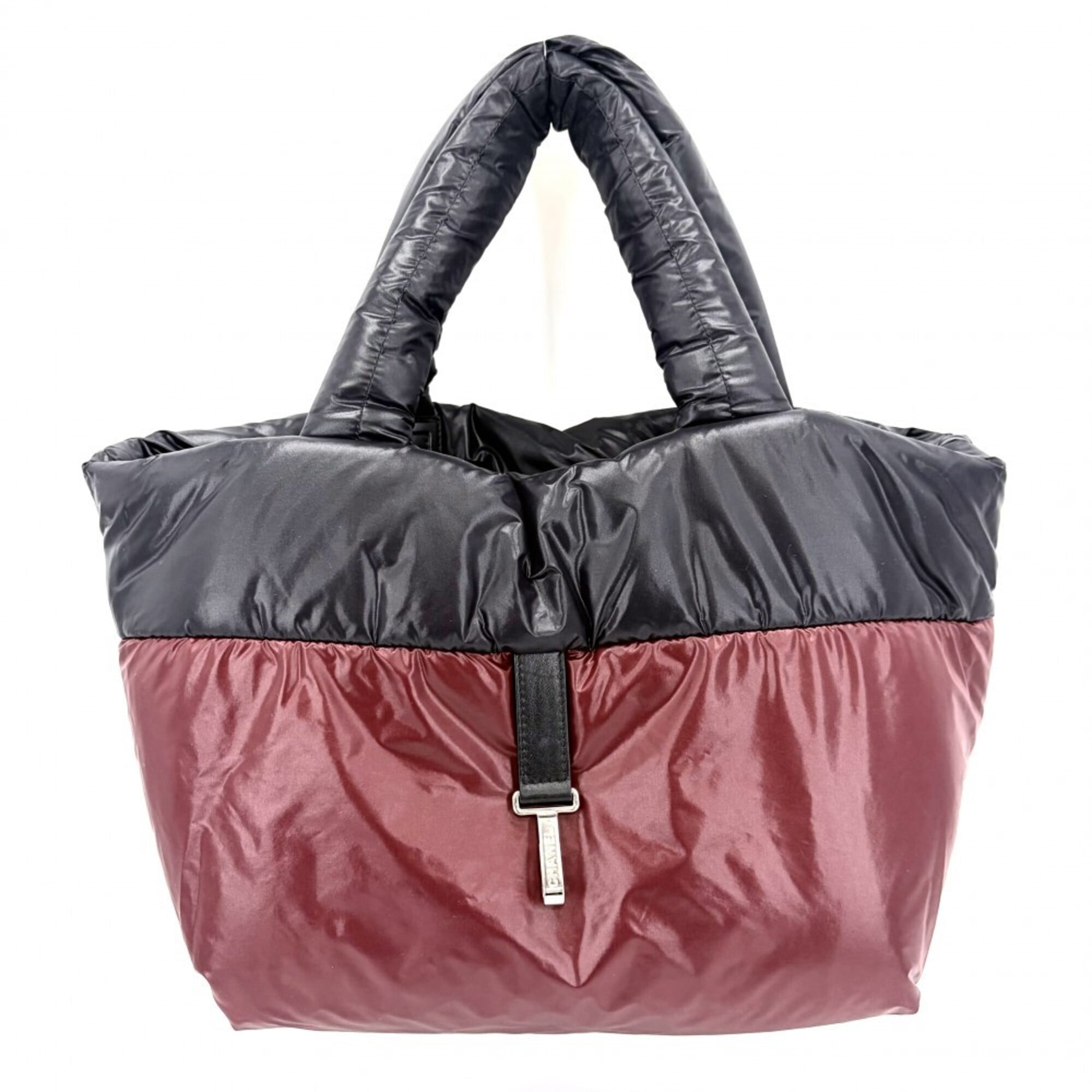 Chanel Black Bordeaux White Nylon Handbag Tote Bag (Pre-Owned)