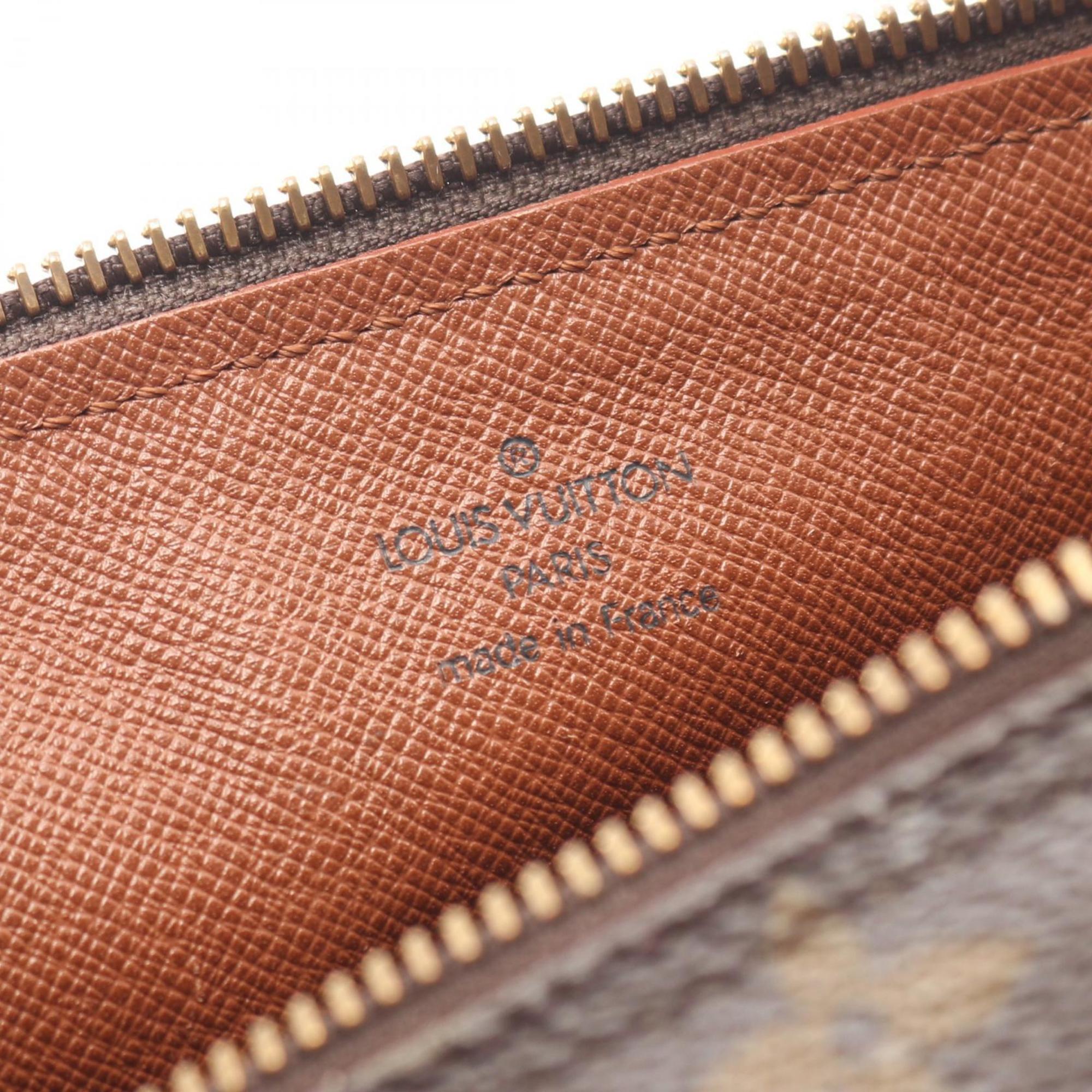 Louis Vuitton Brown Coated Canvas Leather Handbag Pouch (Pre-Owned)