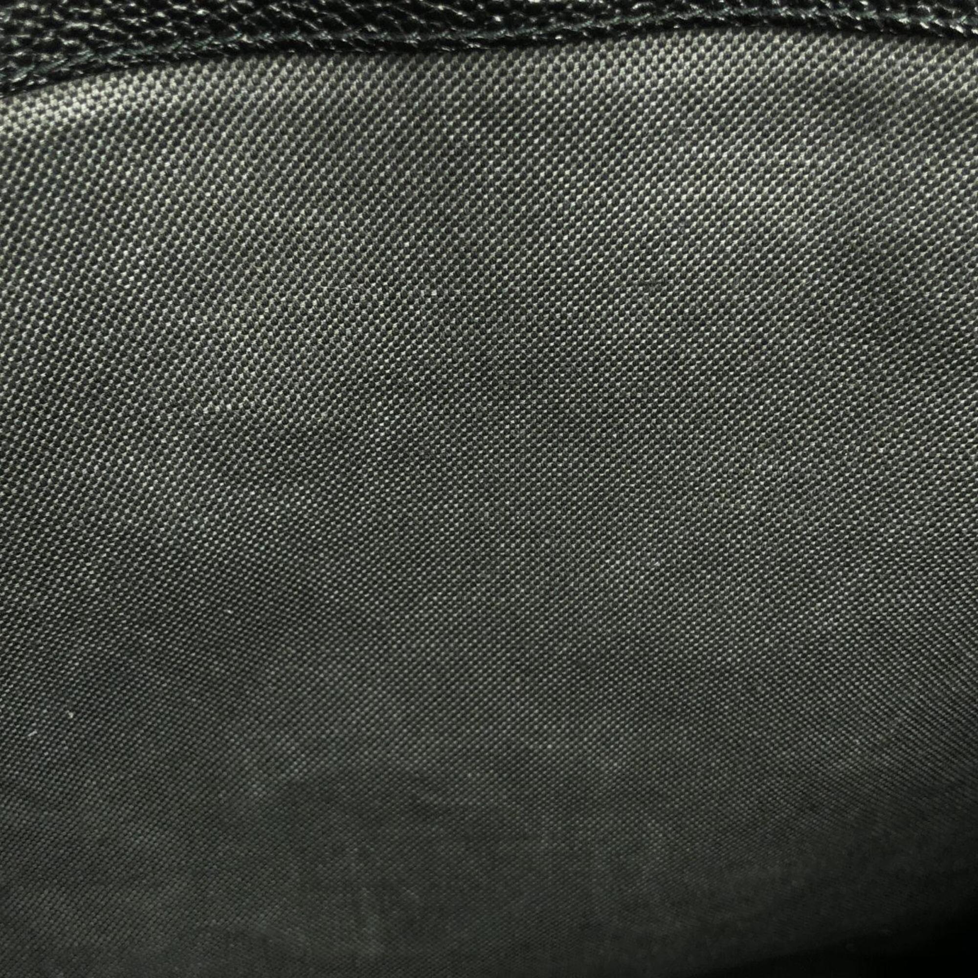 Gucci Black Leather Gg Supreme Handbag (Pre-Owned)