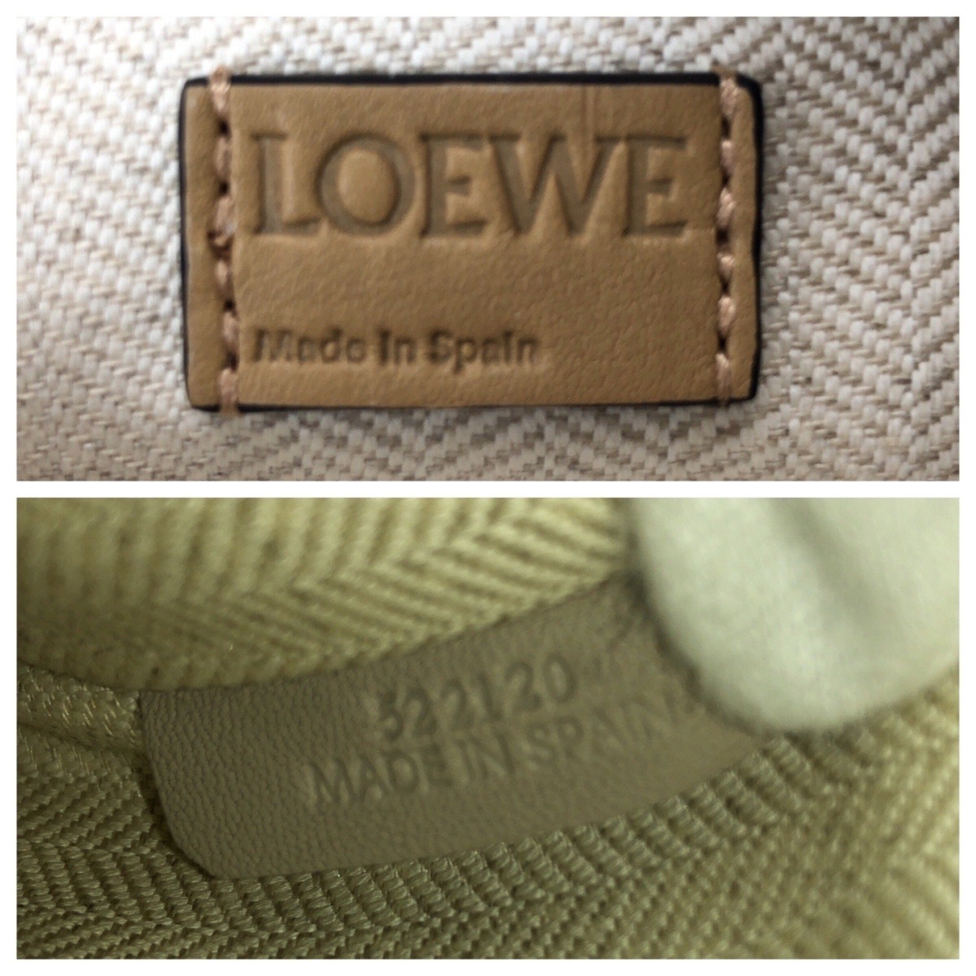 Loewe Beige Green Leather Clutch Bag Pouch (Pre-Owned)