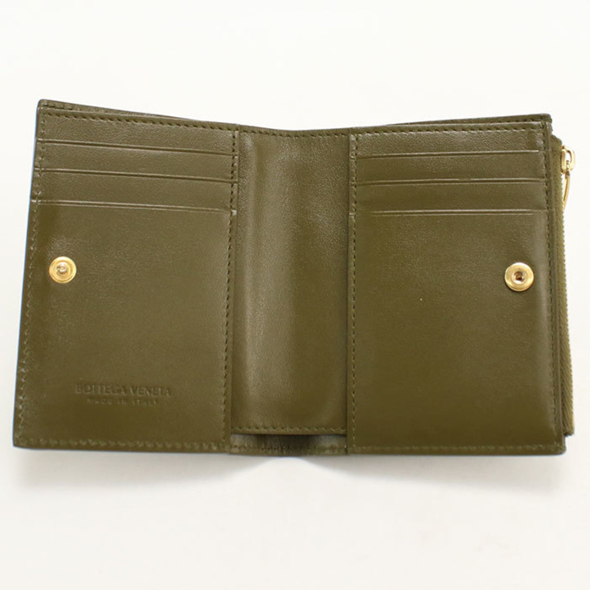 Bottega Veneta Khaki Leather Wallet (Bi-Fold) (Pre-Owned)