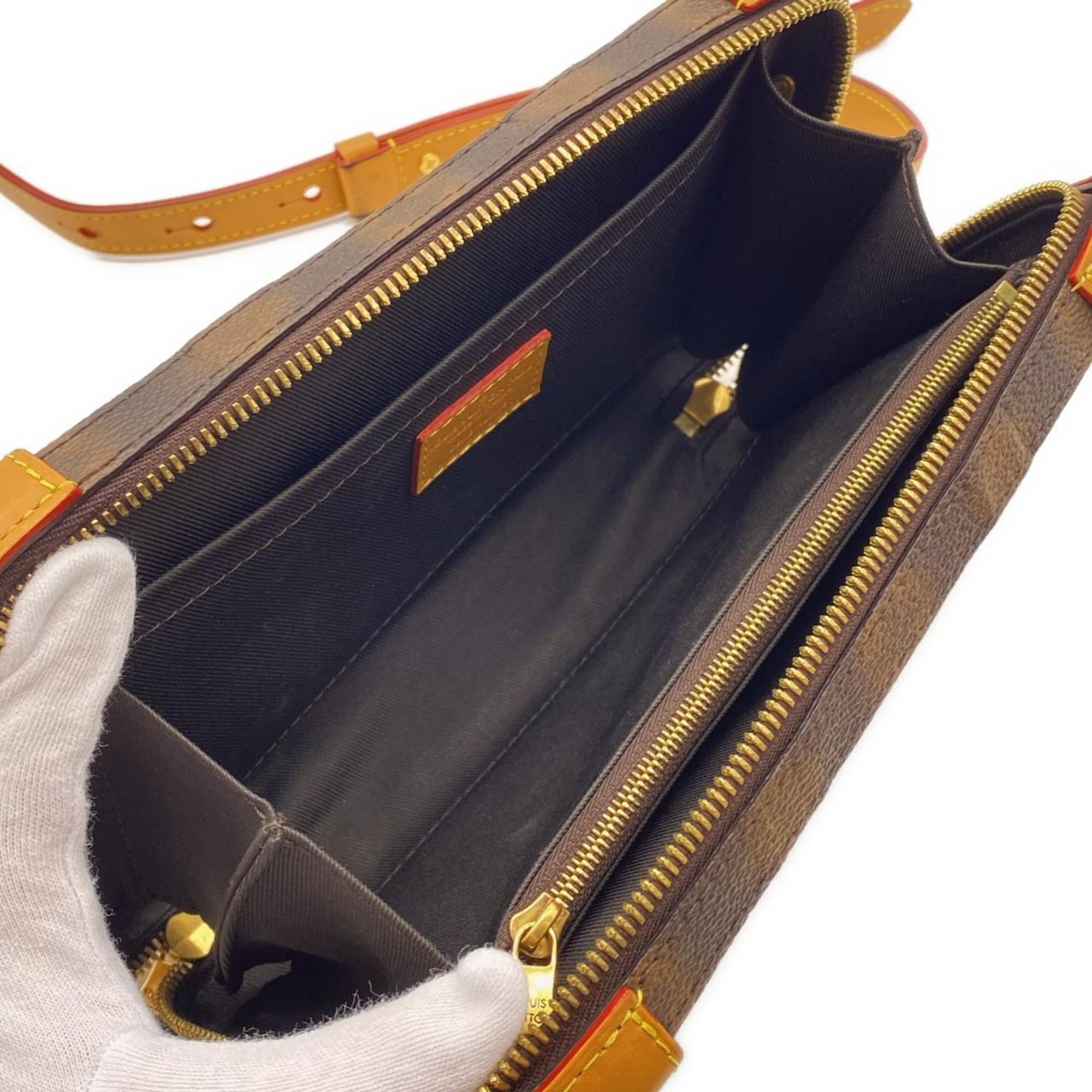 Louis Vuitton Marron Coated Canvas Shoulder Bag (Pre-Owned)