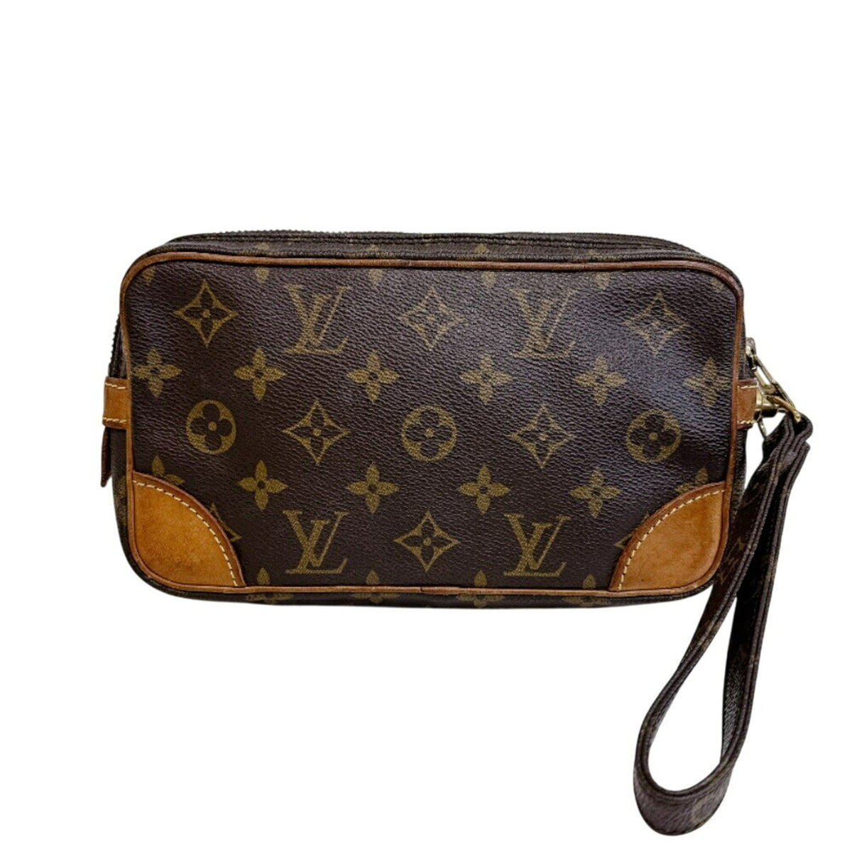 Louis Vuitton Brown Leather Clutch Bag Pouch (Pre-Owned)