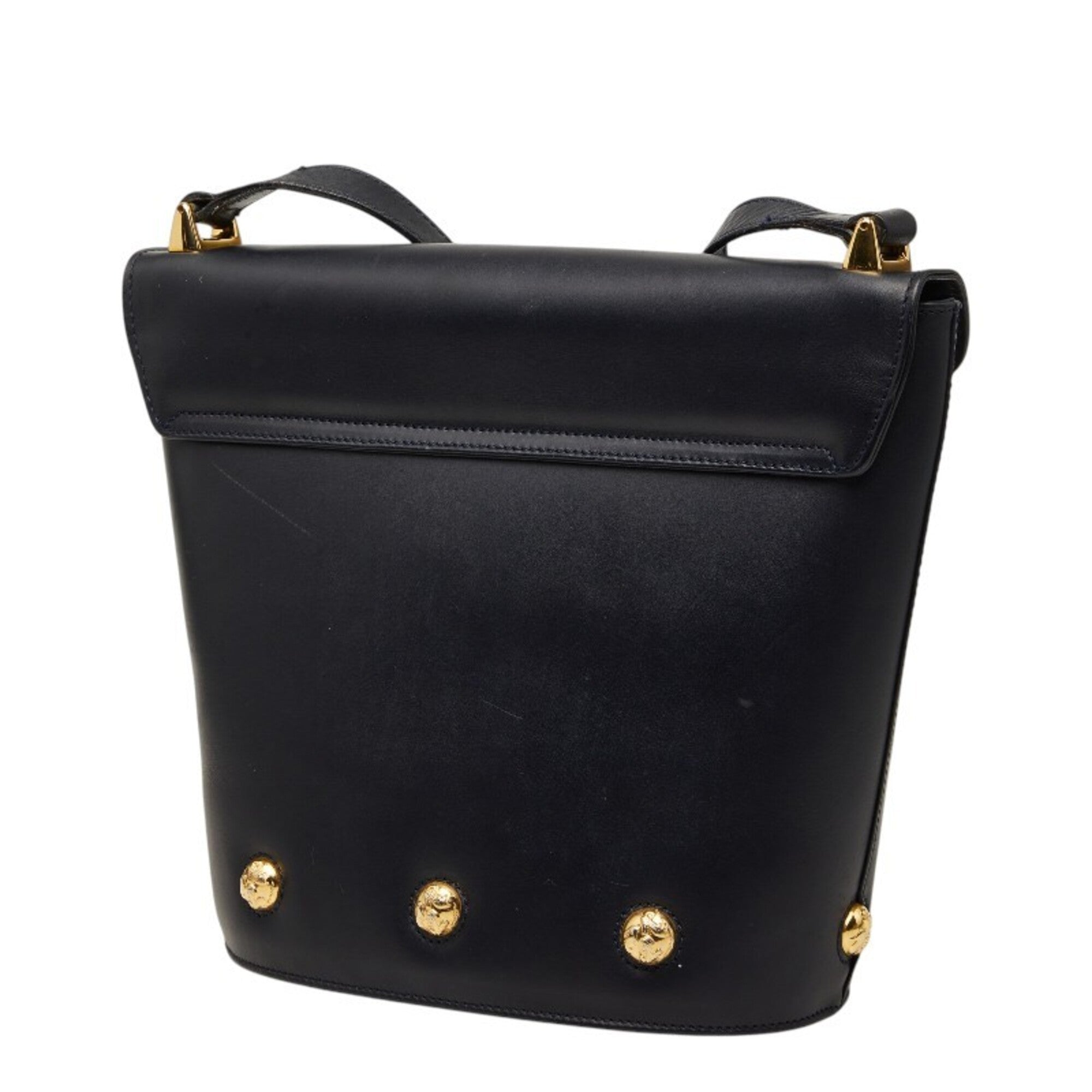 Salvatore Ferragamo Black Leather Shoulder Bag (Pre-Owned)