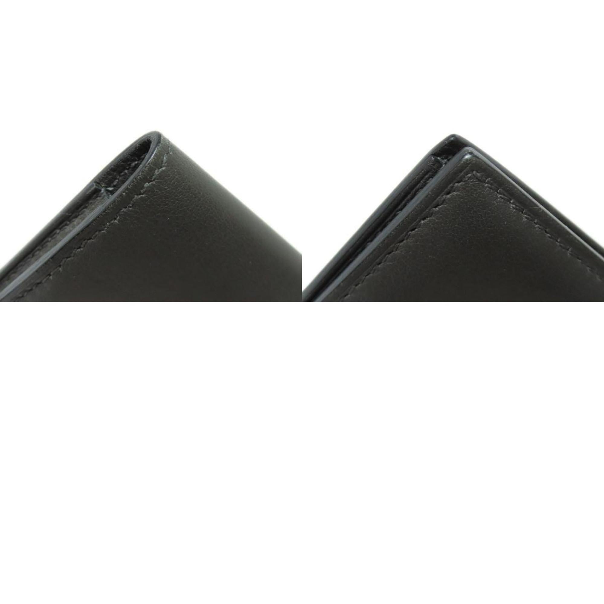 Hermes Silk'in Gray Leather Bill Wallet (Bi-Fold) (Pre-Owned)