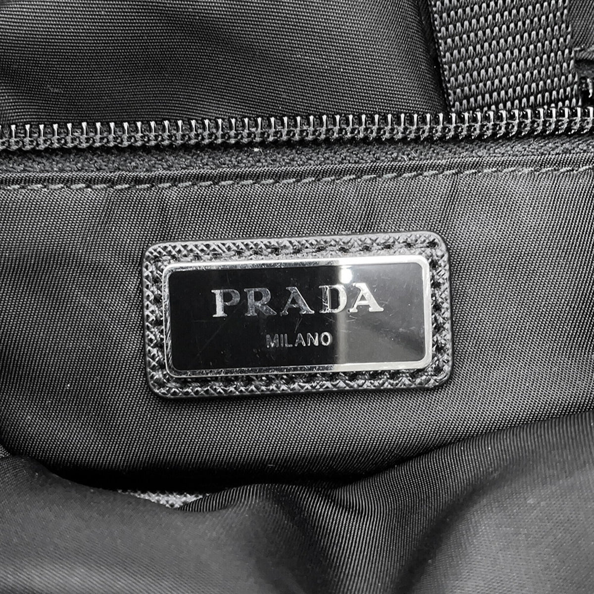 Prada Black Multi-Color Nylon Leather Backpack (Pre-Owned)