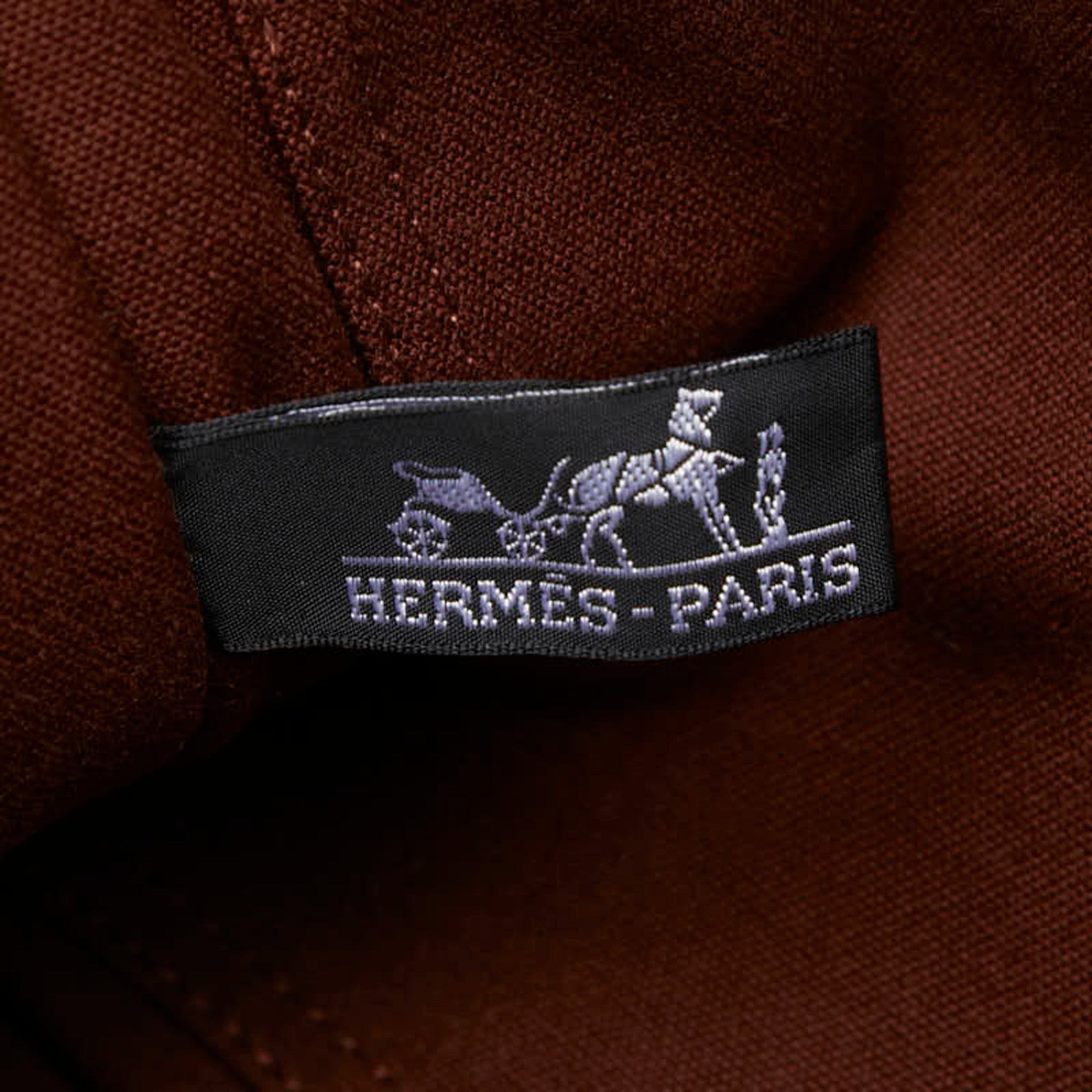 Hermes Brown Canvas Tote Bag (Pre-Owned)