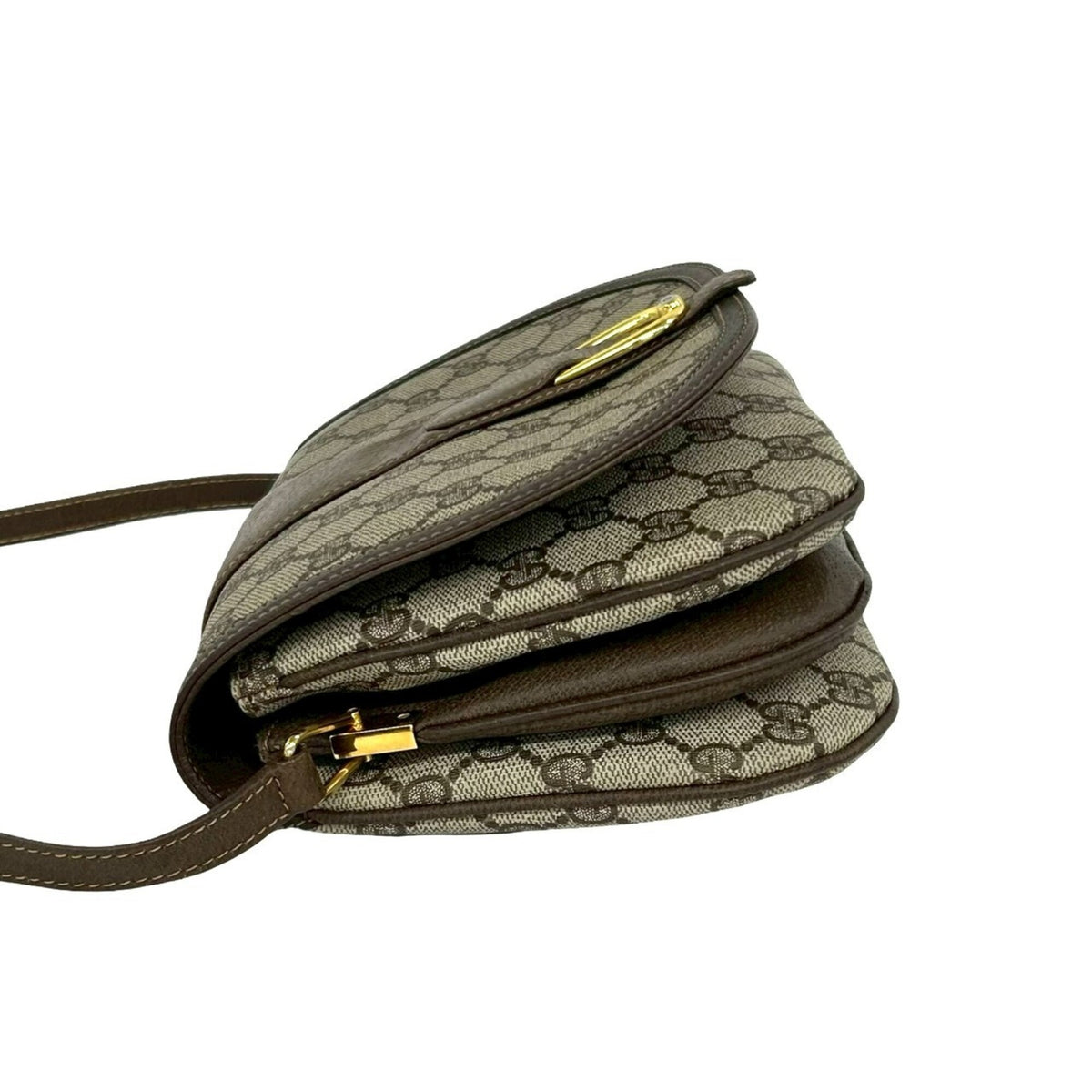 Gucci Brown Pvc Leather Pochette Shoulder Bag (Pre-Owned)