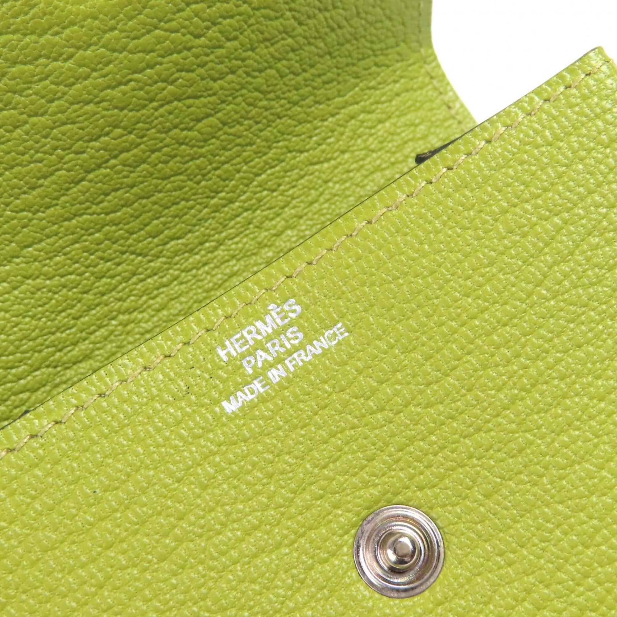 Hermes Anis Green Chevre Leather Coin Purse/Coin Case (Pre-Owned)