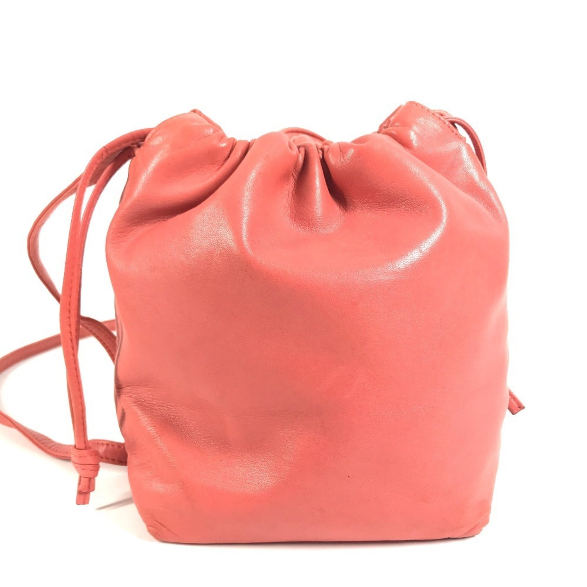 Loewe Pink Red Color Nappa Leather Leather Pochette Shoulder Bag (Pre-Owned)