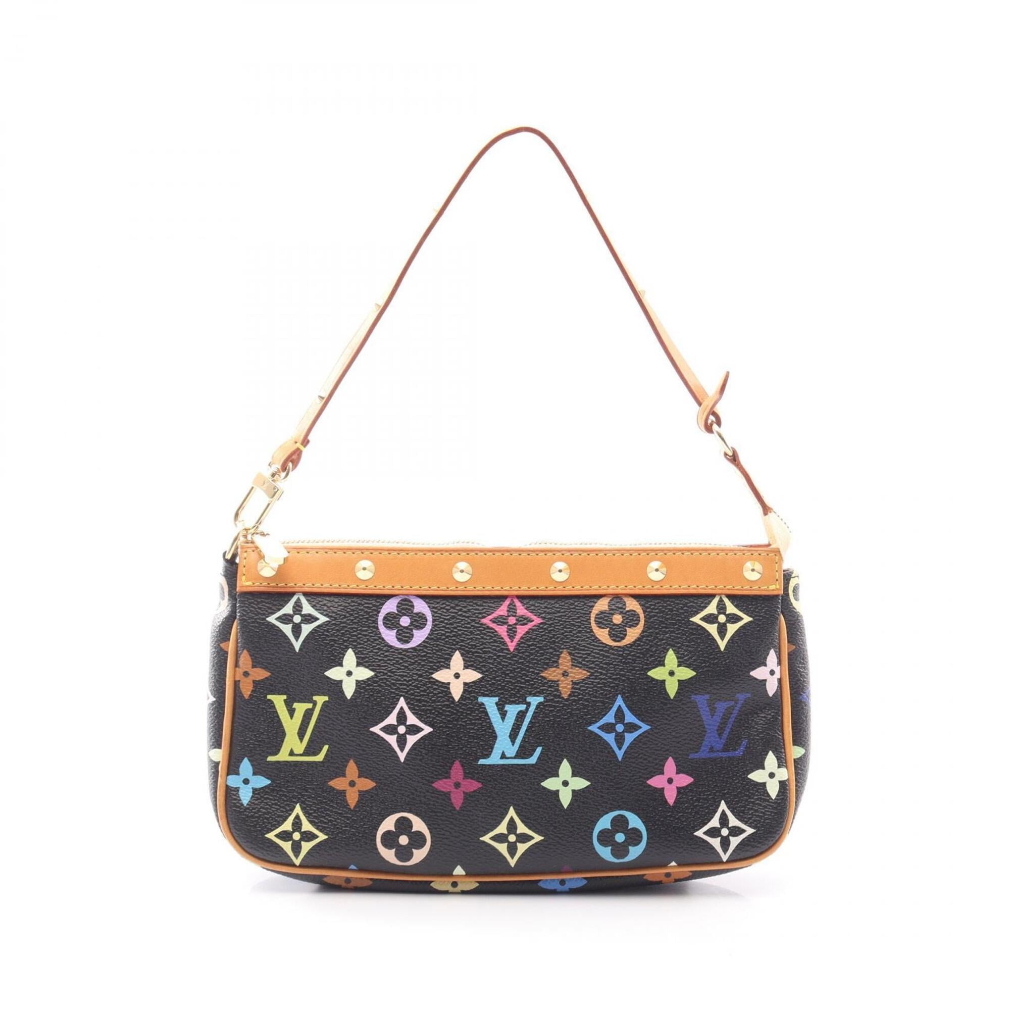 Louis Vuitton Monogram Multicolore Black Coated Canvas Leather Handbag (Pre-Owned)