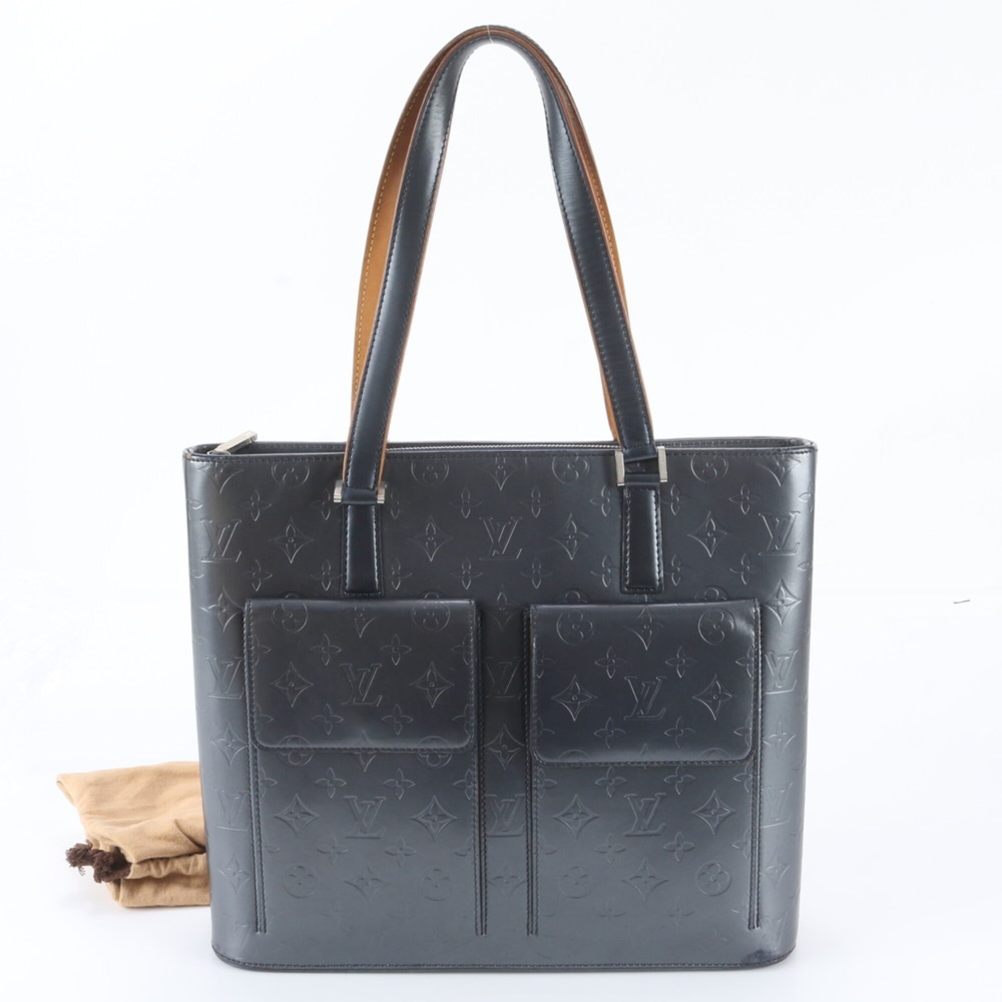 Louis Vuitton Blue Leather Shoulder Bag Tote Bag (Pre-Owned)