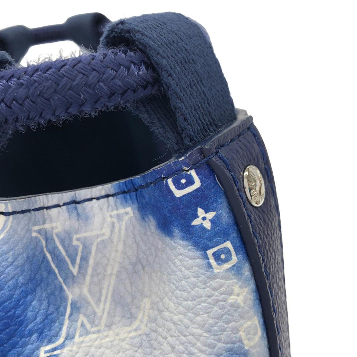 Louis Vuitton Monogram Blue Leather Shoulder Bag (Pre-Owned)