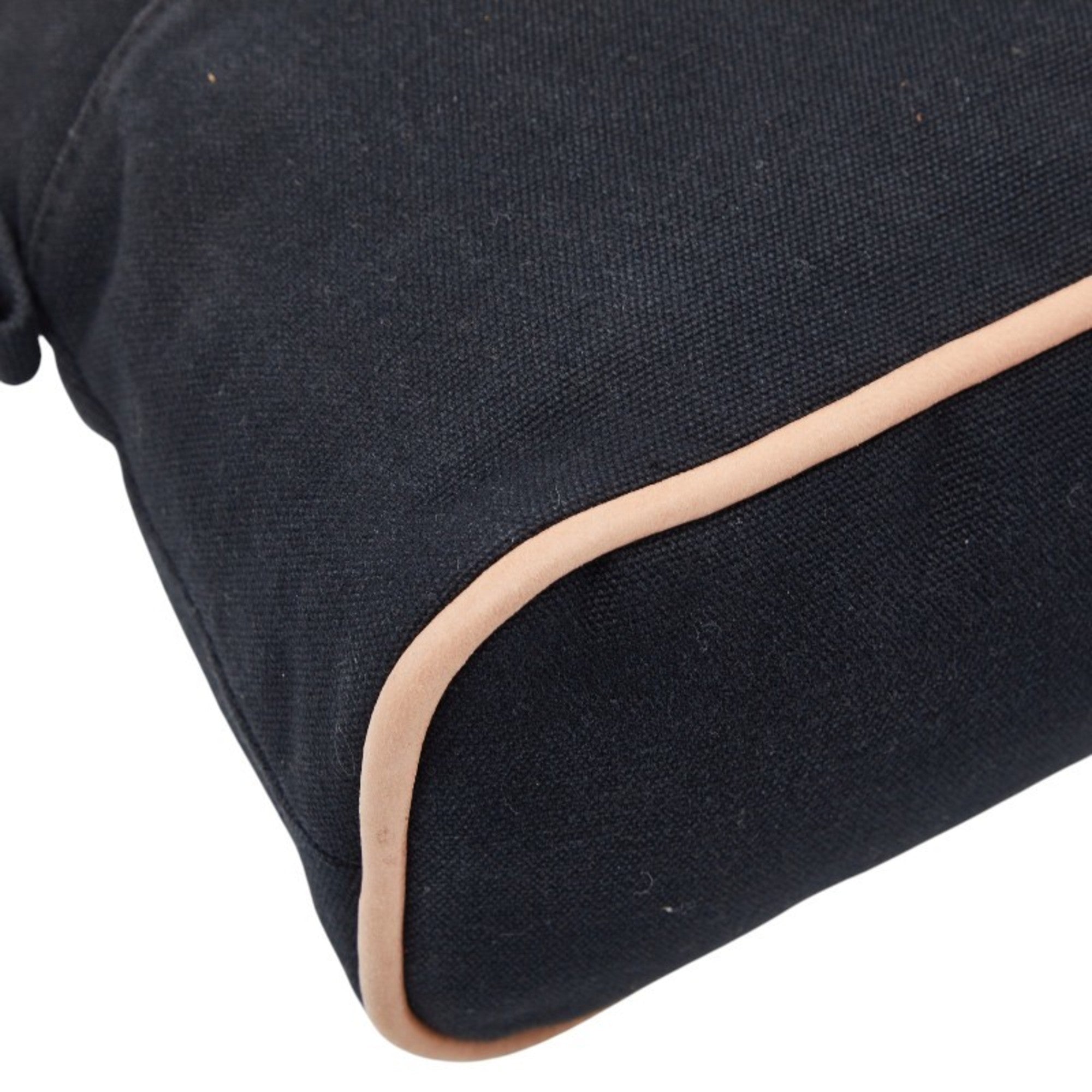 Hermes Bolide Black Canvas Leather Pouch (Pre-Owned)