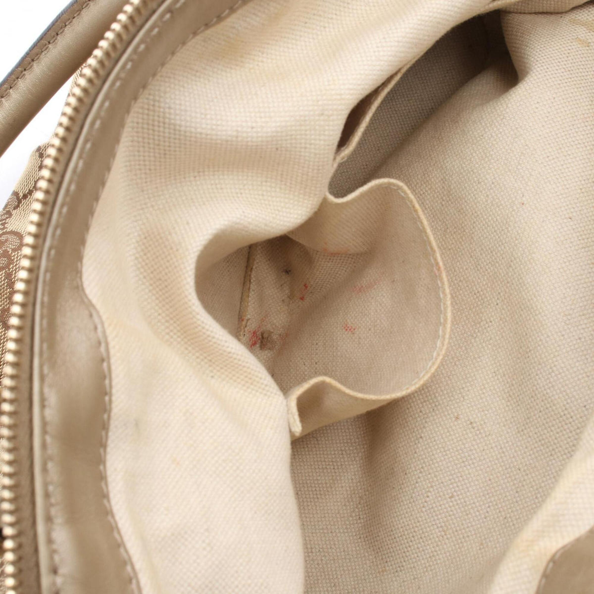 Gucci Beige Brown Gg Canvas Leather Handbag (Pre-Owned)
