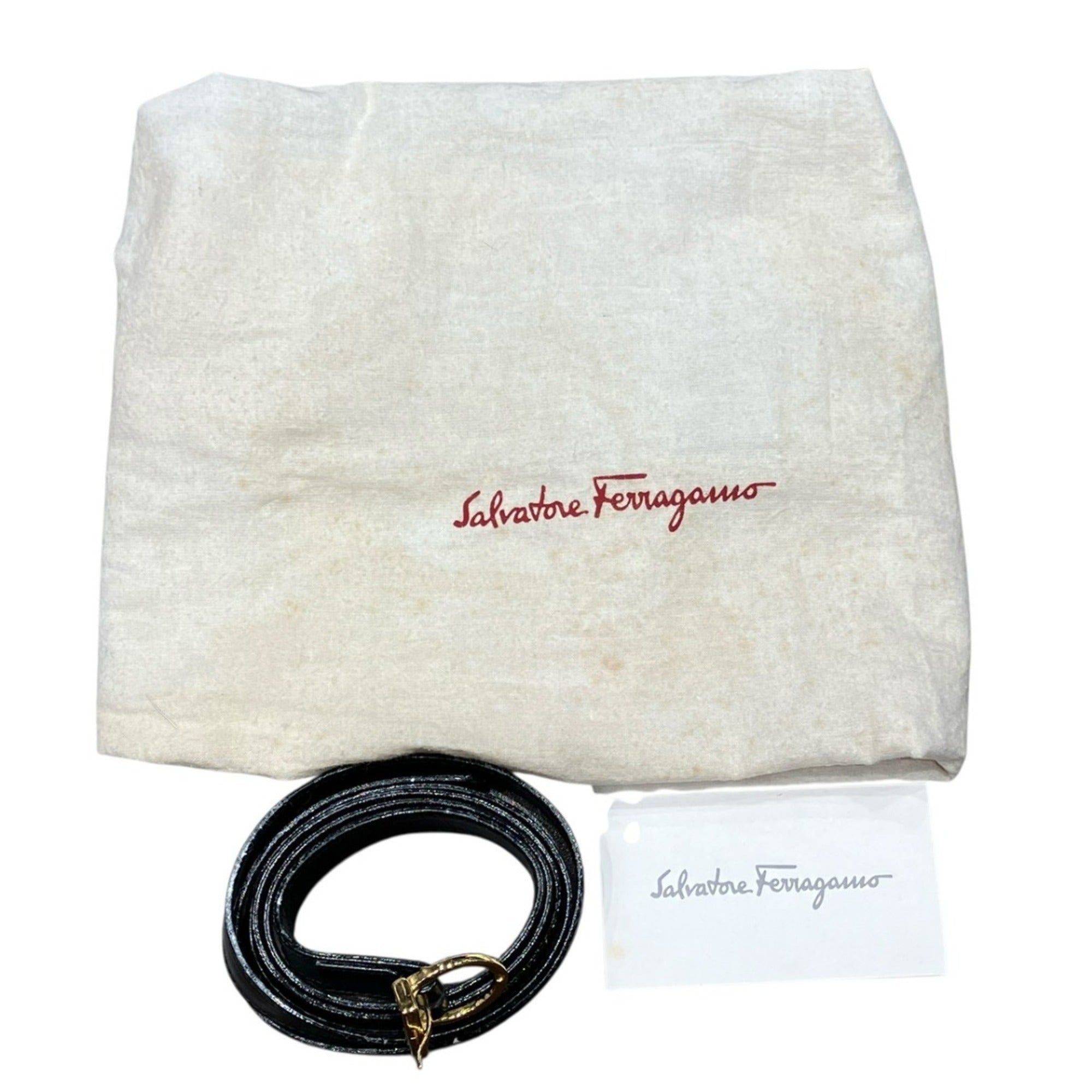 Salvatore Ferragamo Black Leather Handbag (Pre-Owned)