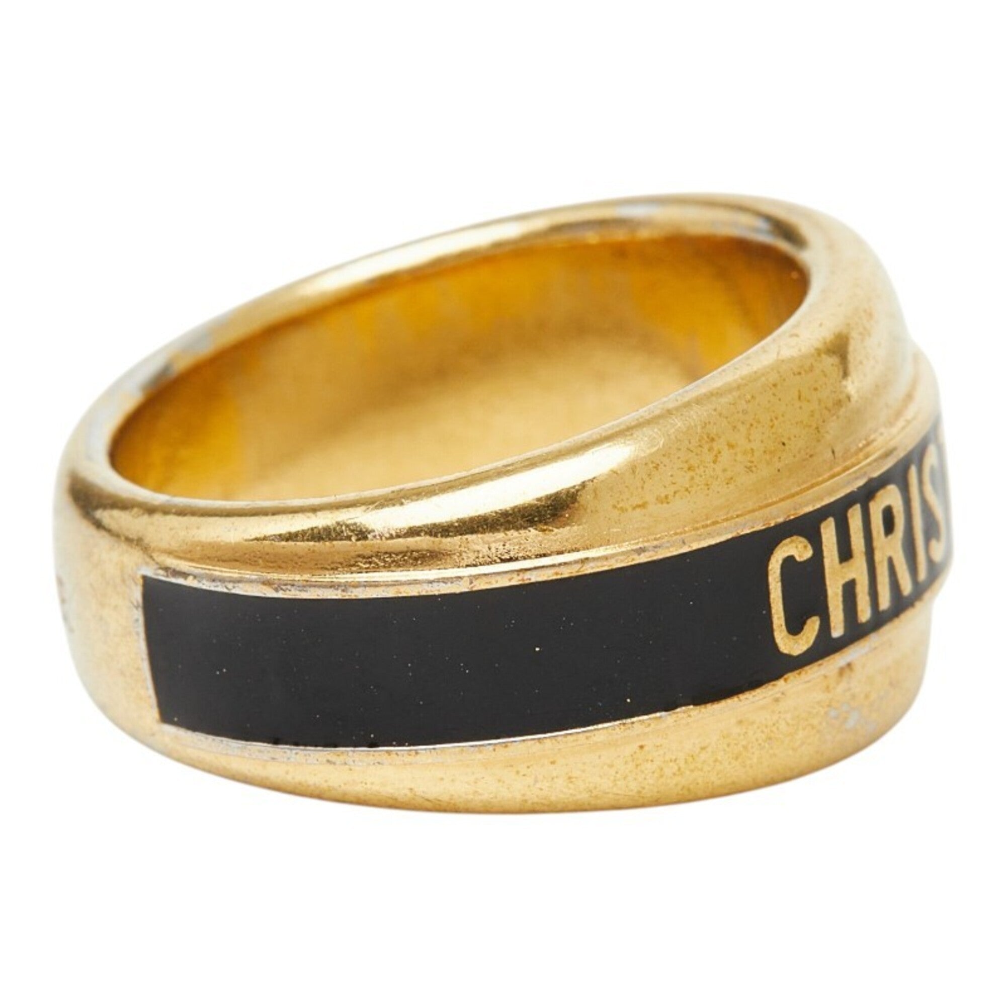 Christian Dior Gold Black Band Ring (Pre-Owned)