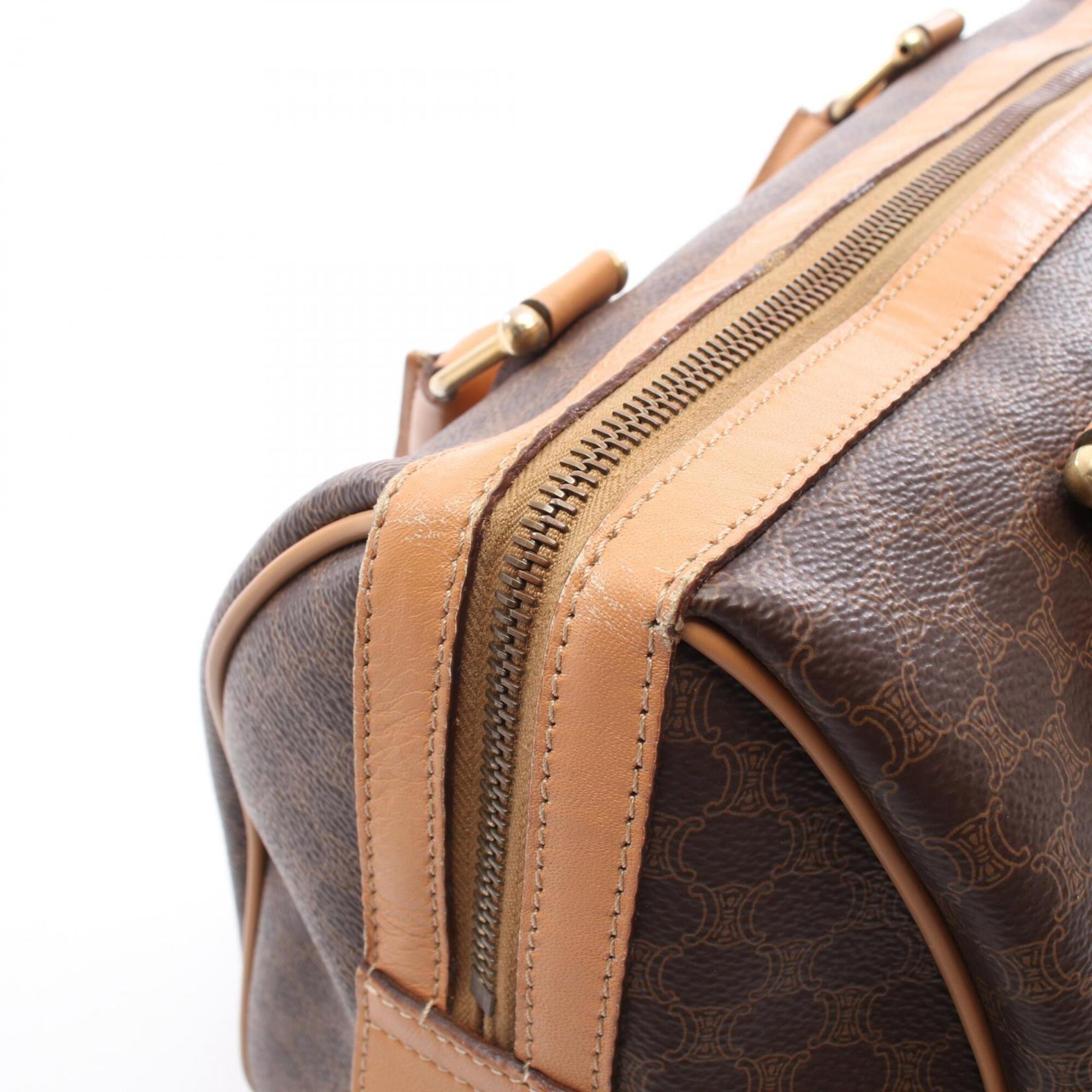 Celine Brown Coated Canvas Leather Handbag Tote Bag (Pre-Owned)