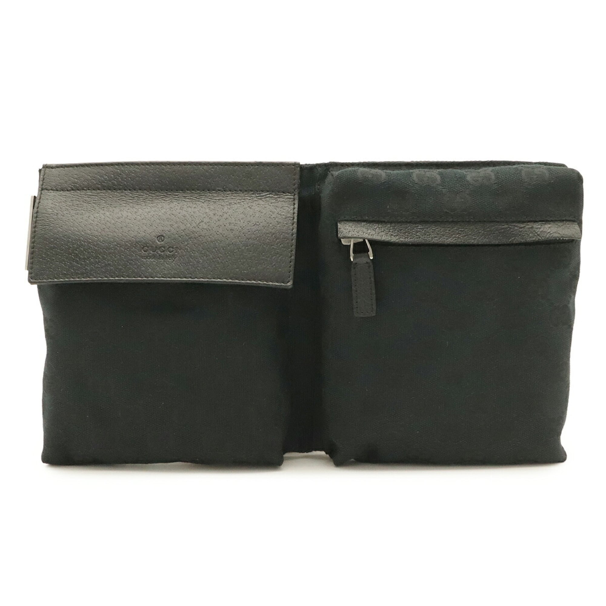 Gucci Black Canvas Leather Fanny Pack (Pre-Owned)