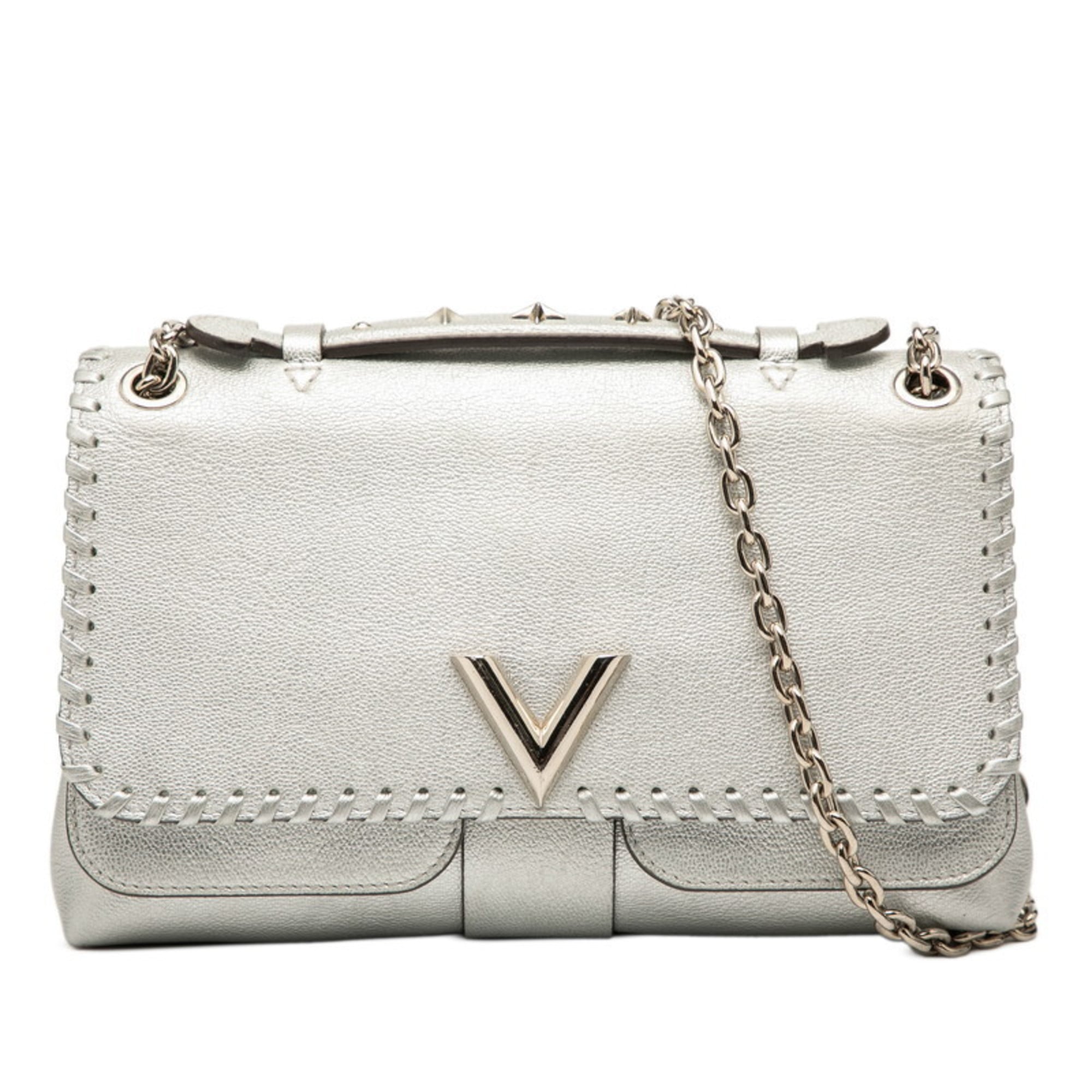 Louis Vuitton Argent Silver Leather Shoulder Bag (Pre-Owned)
