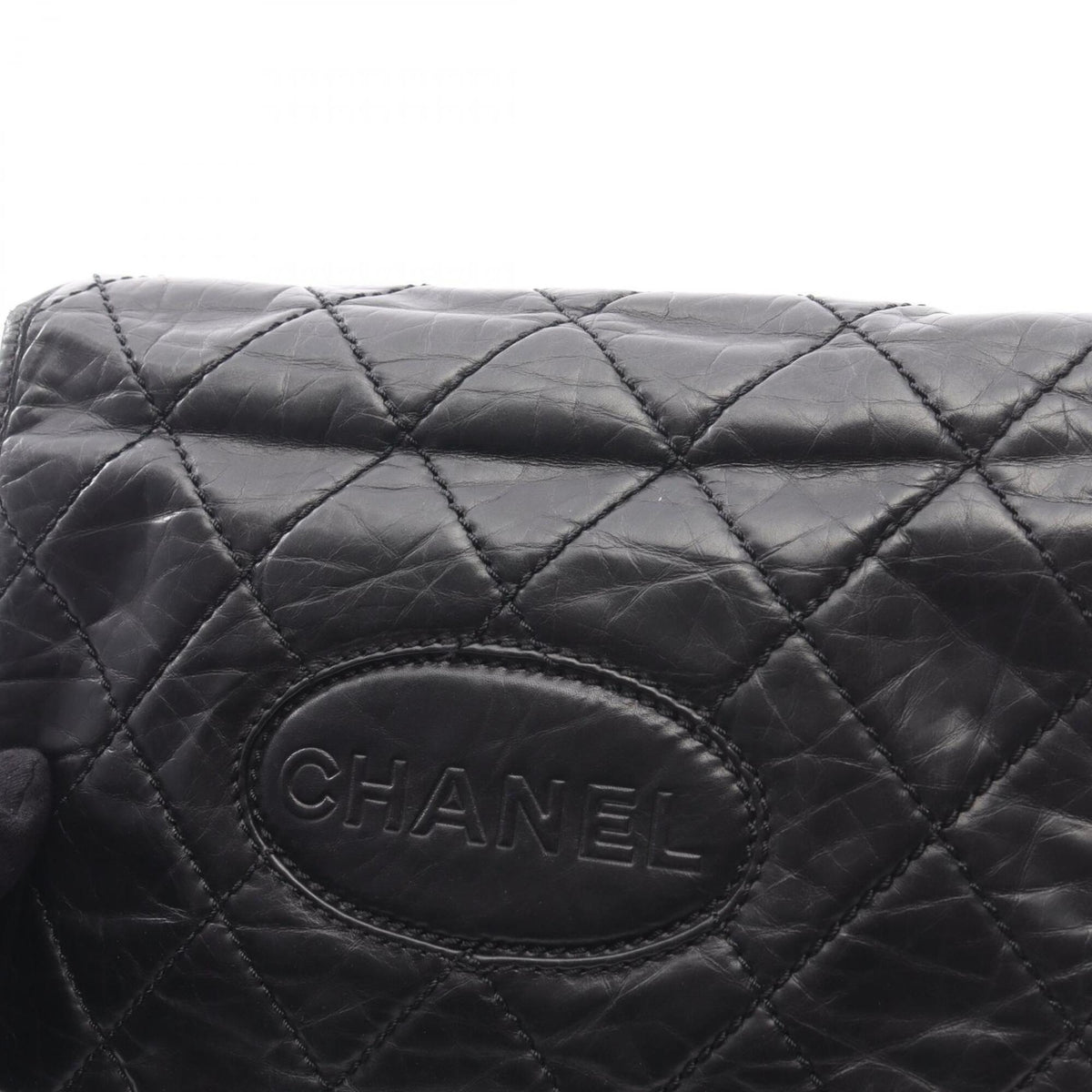 Chanel Black Leather Handbag Shoulder Bag (Pre-Owned)