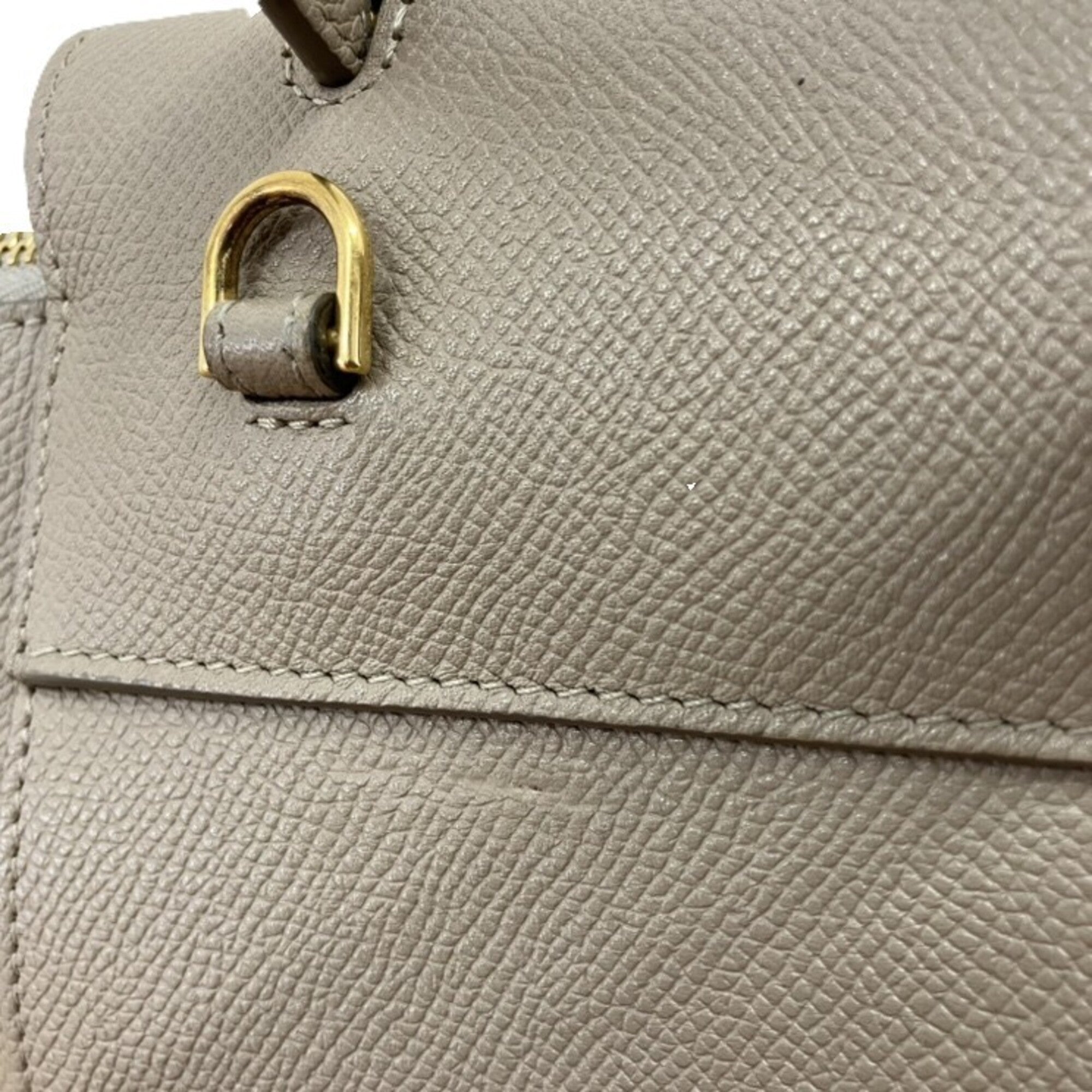 Celine Beige Leather Handbag Shoulder Bag (Pre-Owned)