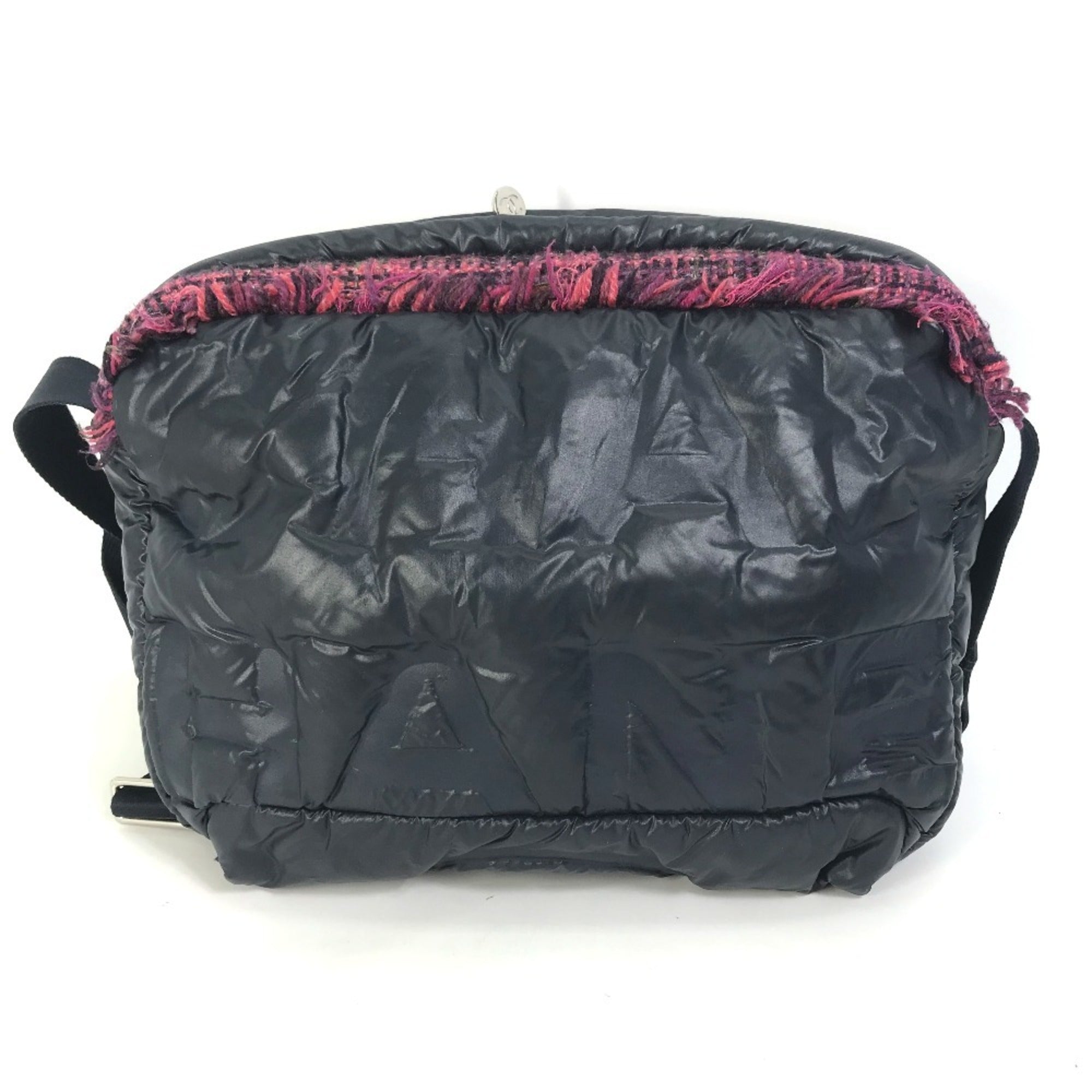 Chanel Navy Pink Nylon Tweed Fanny Pack Shoulder Bag (Pre-Owned)