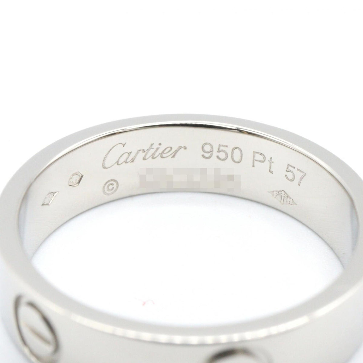 Cartier Silver Platinum 950 Band Ring (Pre-Owned)