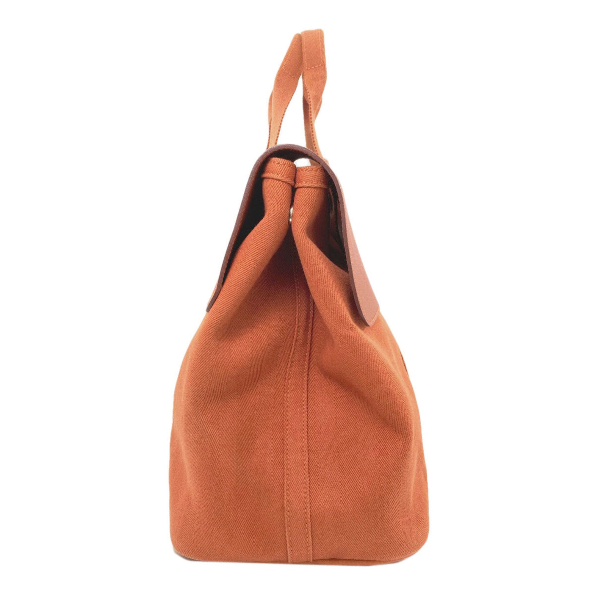Hermes Orange Toile Chevron Handbag Pouch (Pre-Owned)