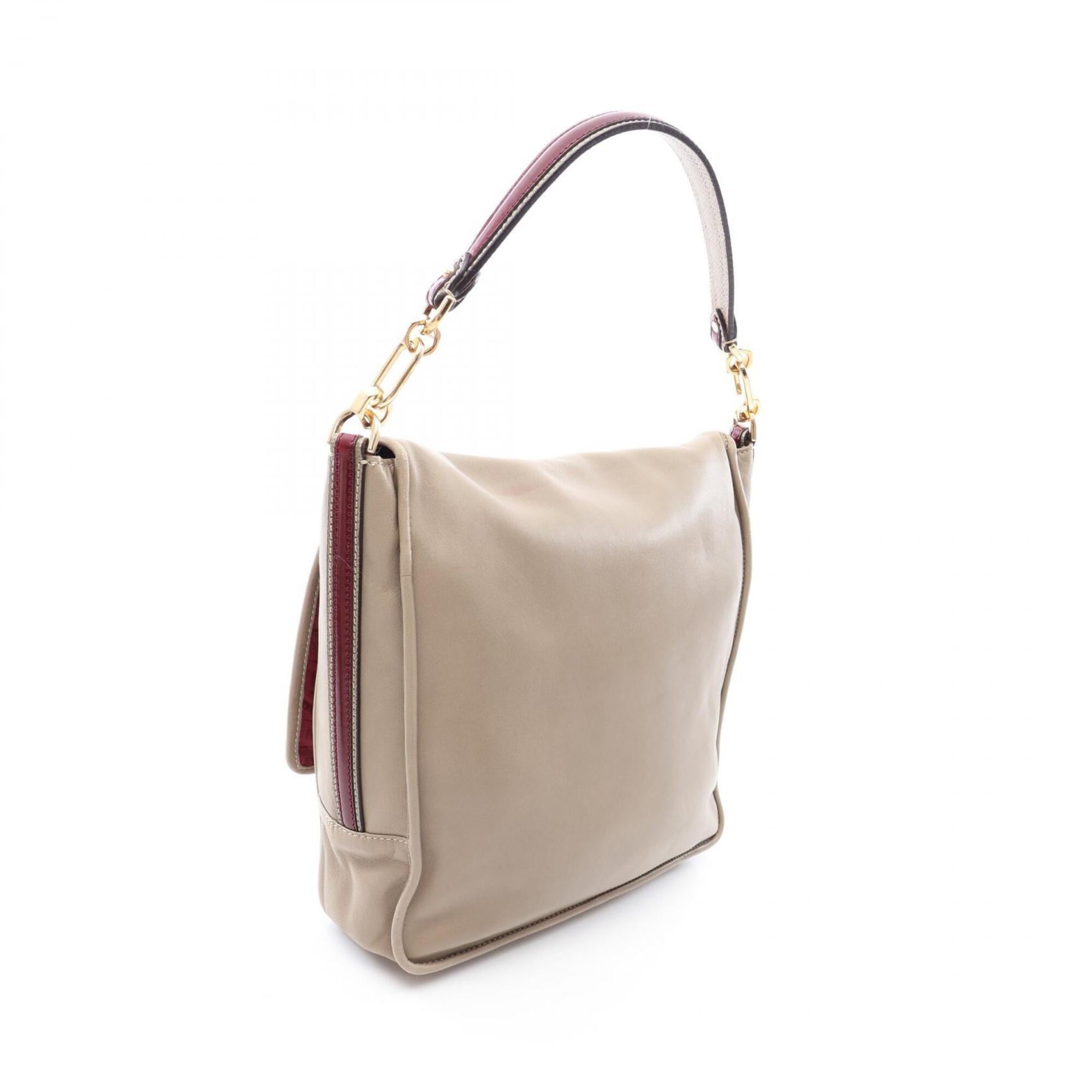 Loewe Beige Leather Handbag Shoulder Bag (Pre-Owned)