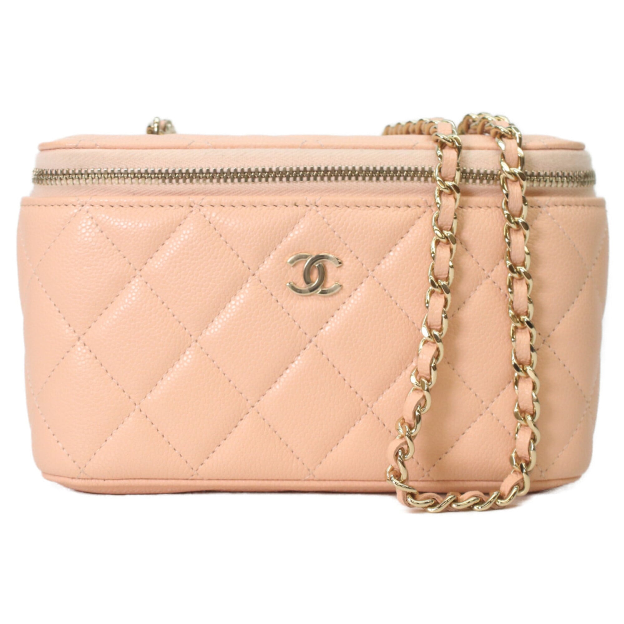 Chanel Pink Grained Calfskin Shoulder Bag (Pre-Owned)
