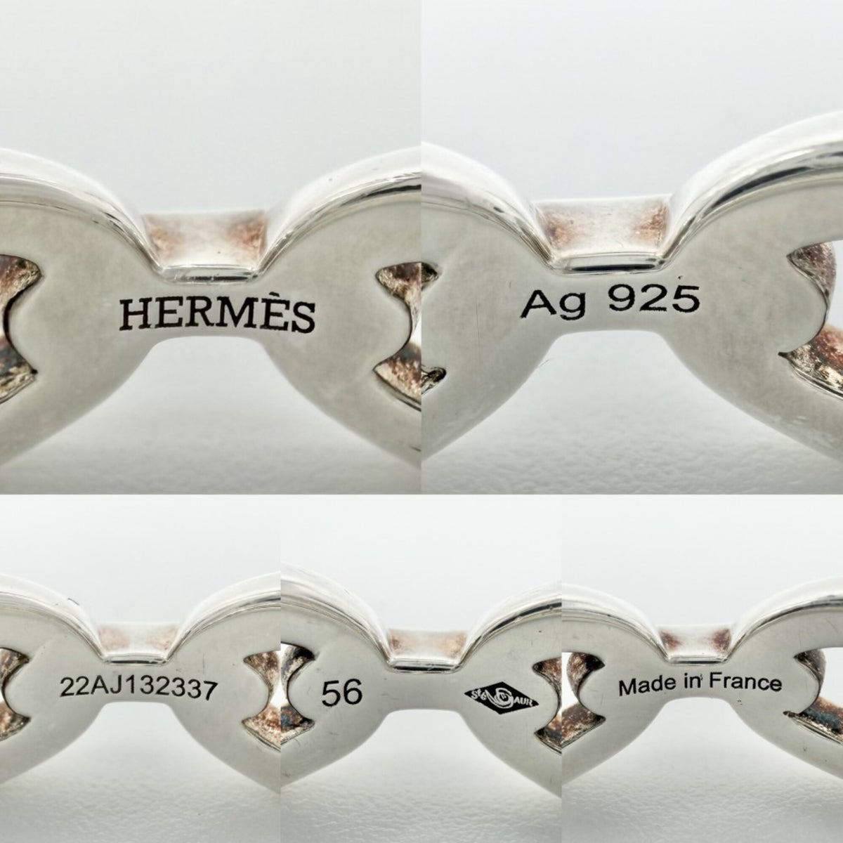 Hermes Silver 925 Band Ring (Pre-Owned)