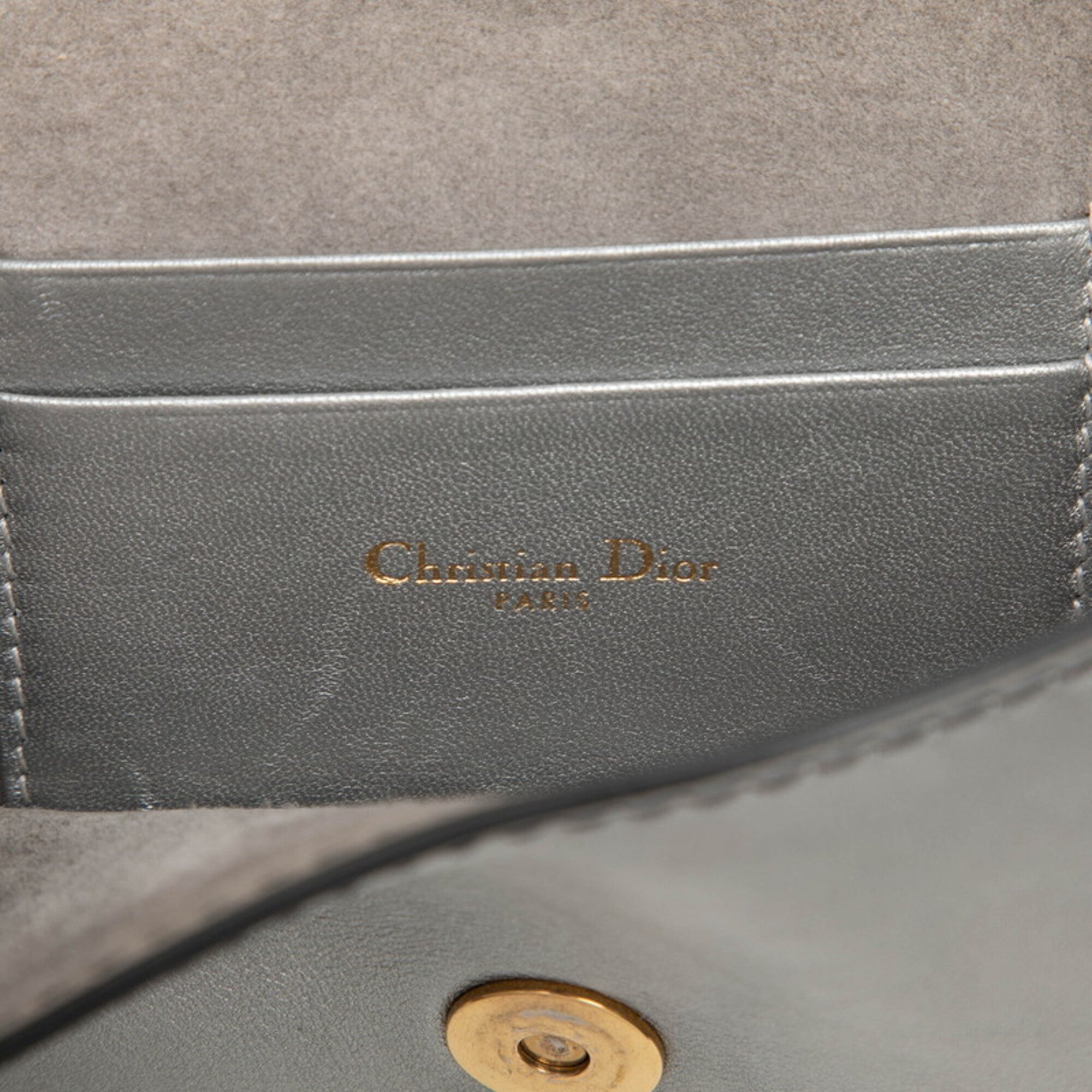 Christian Dior Gold Silver Leather Shoulder Bag (Pre-Owned)