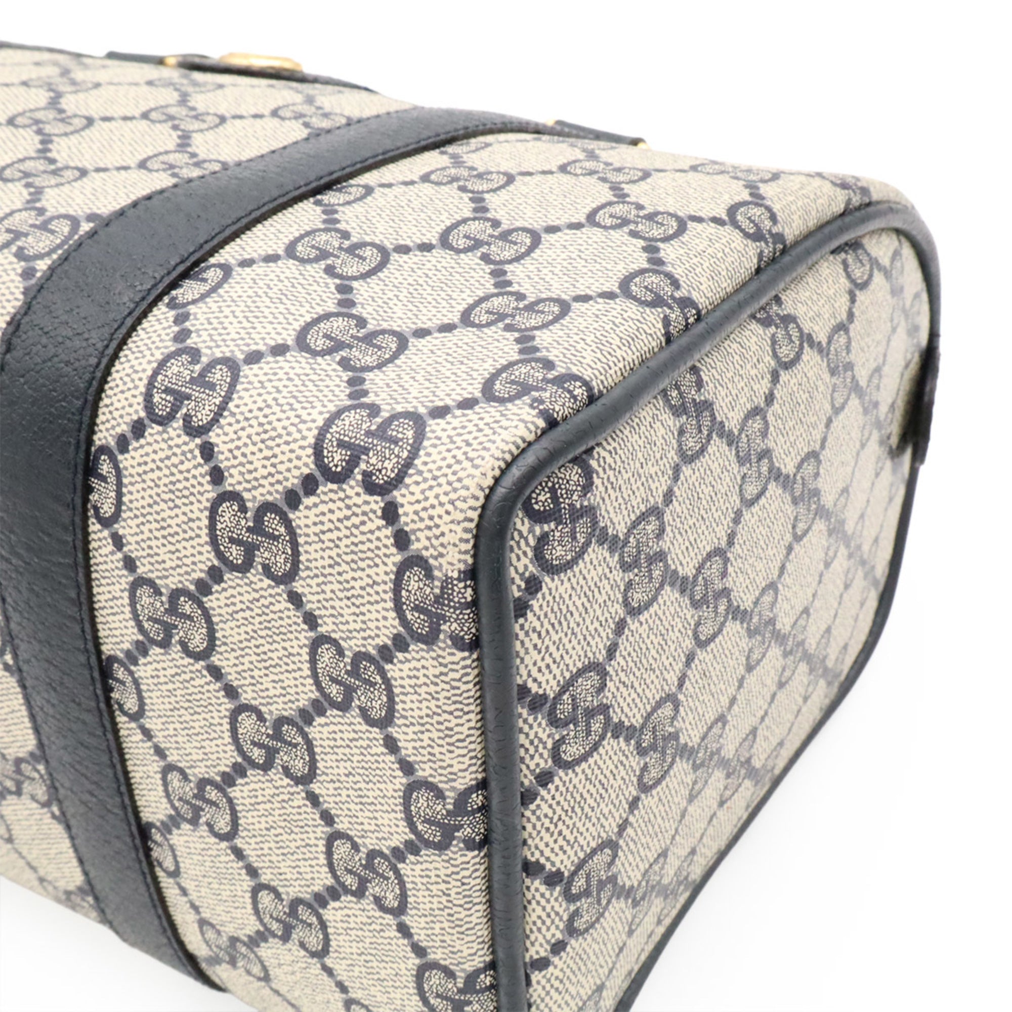 Gucci Beige Navy Pvc Leather Handbag (Pre-Owned)