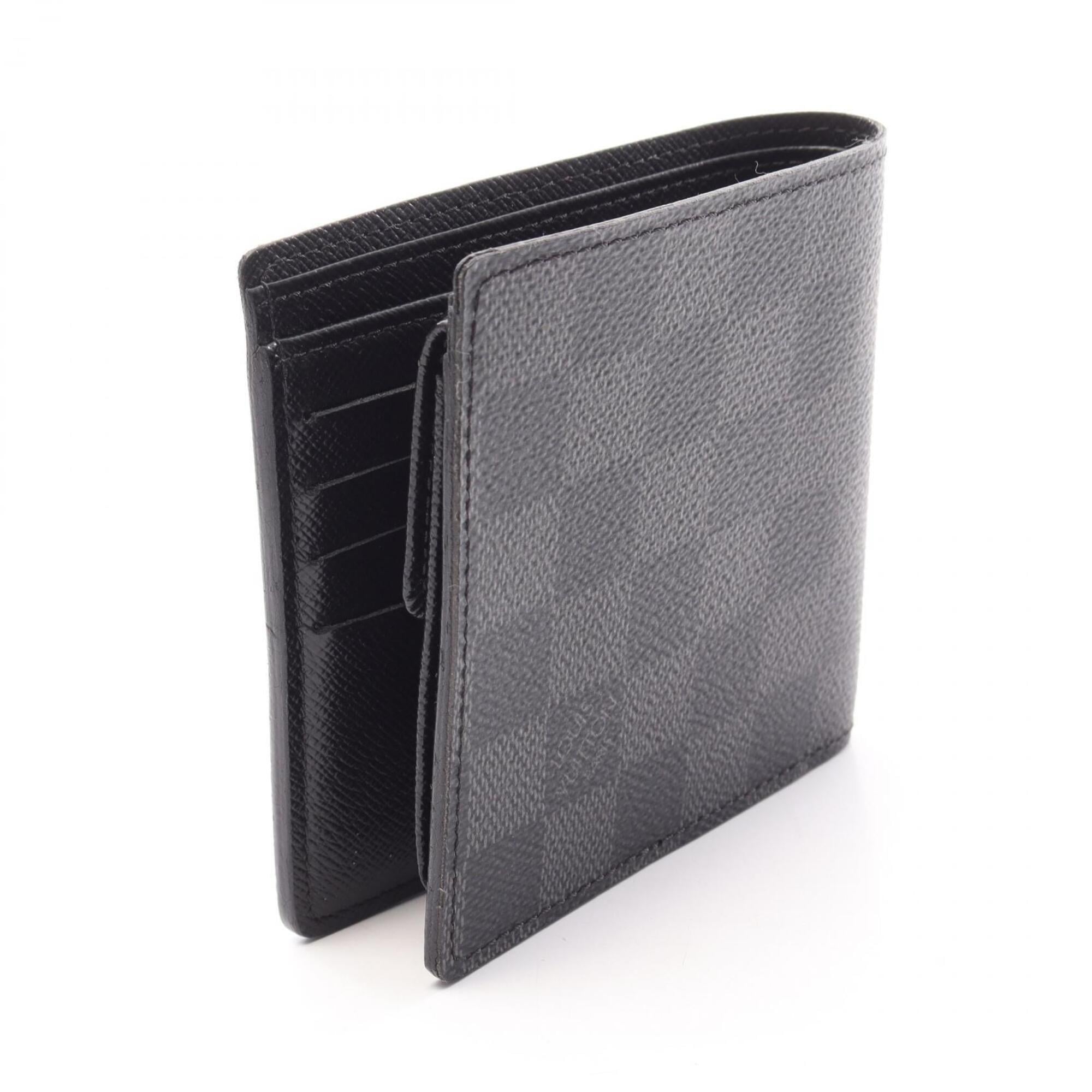 Louis Vuitton Black Leather Pvc Wallet (Bi-Fold) (Pre-Owned)