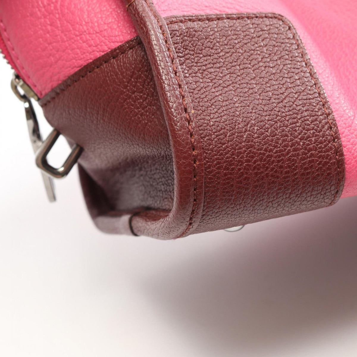 Loewe Brown Pink Red Color Leather Handbag (Pre-Owned)