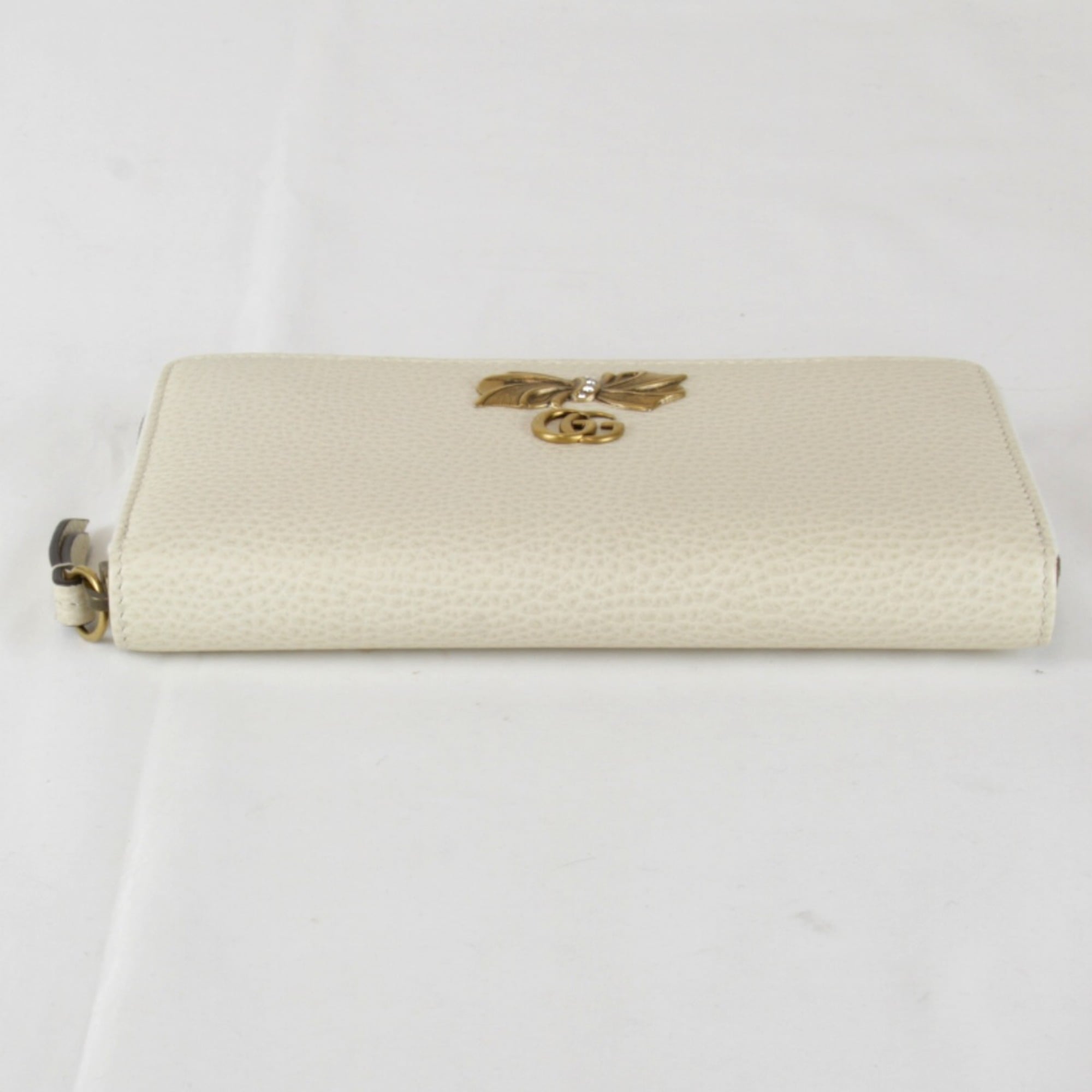 Gucci White Leather Long Wallet (Bi-Fold) (Pre-Owned)