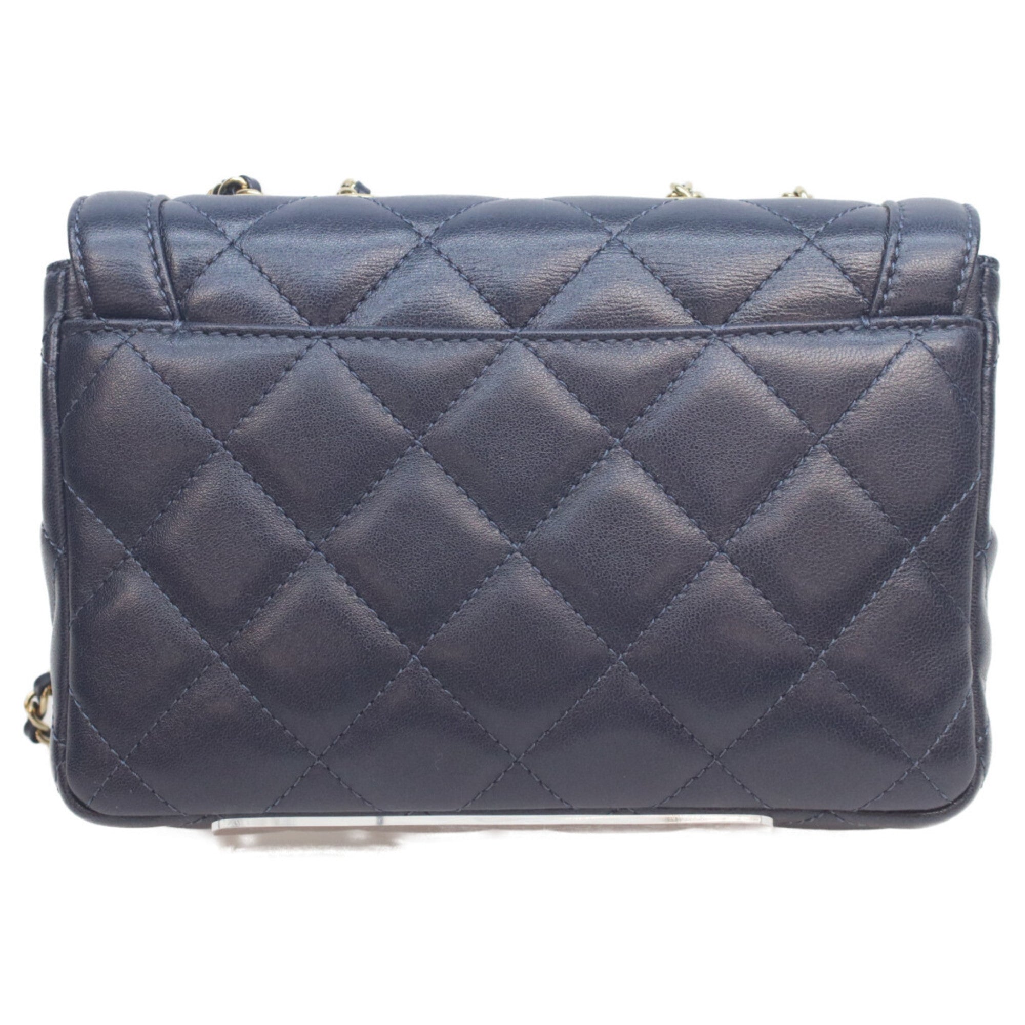 Chanel Navy Leather Shoulder Bag (Pre-Owned)