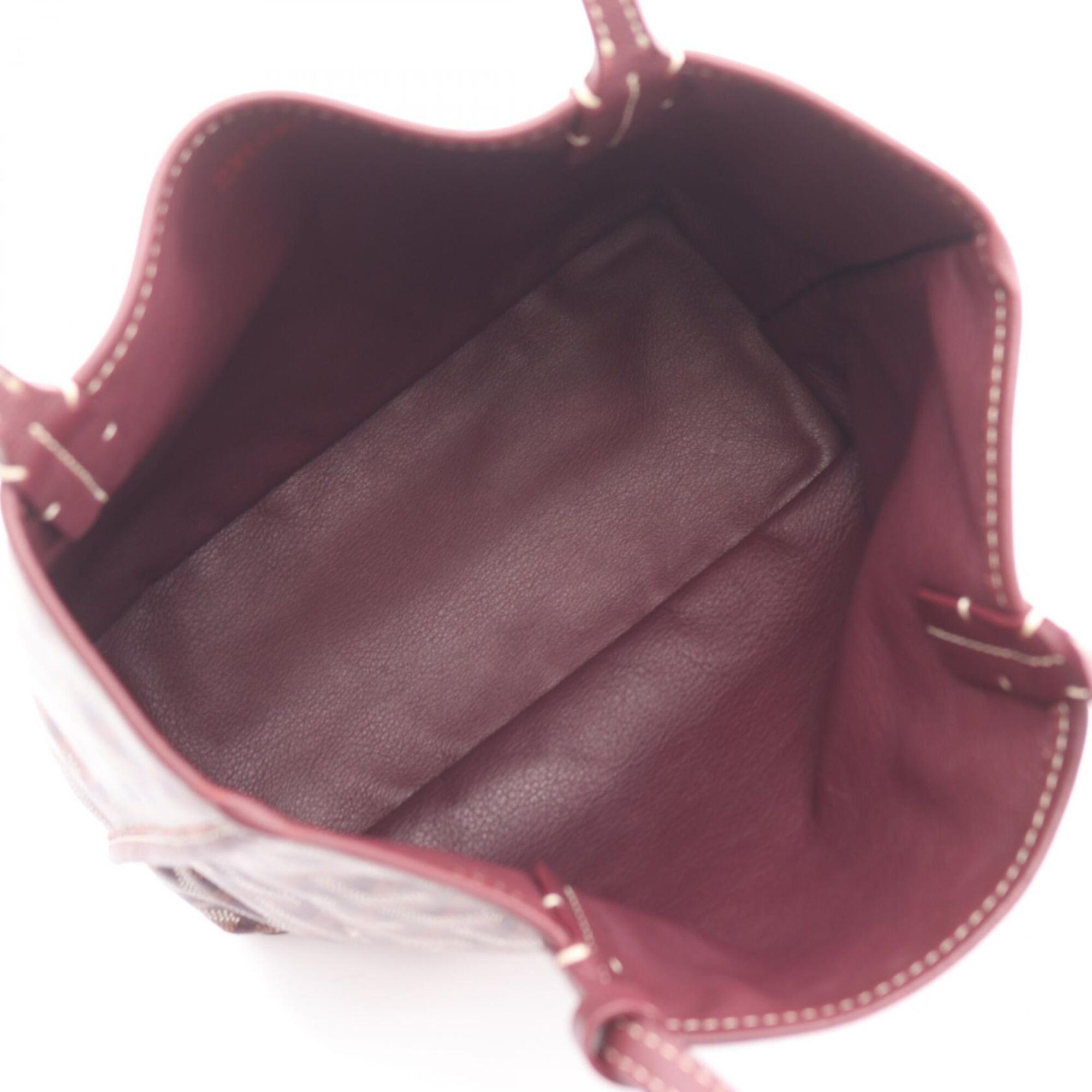 Goyard Bordeaux Coated Canvas Leather Handbag Pouch Tote Bag (Pre-Owned)