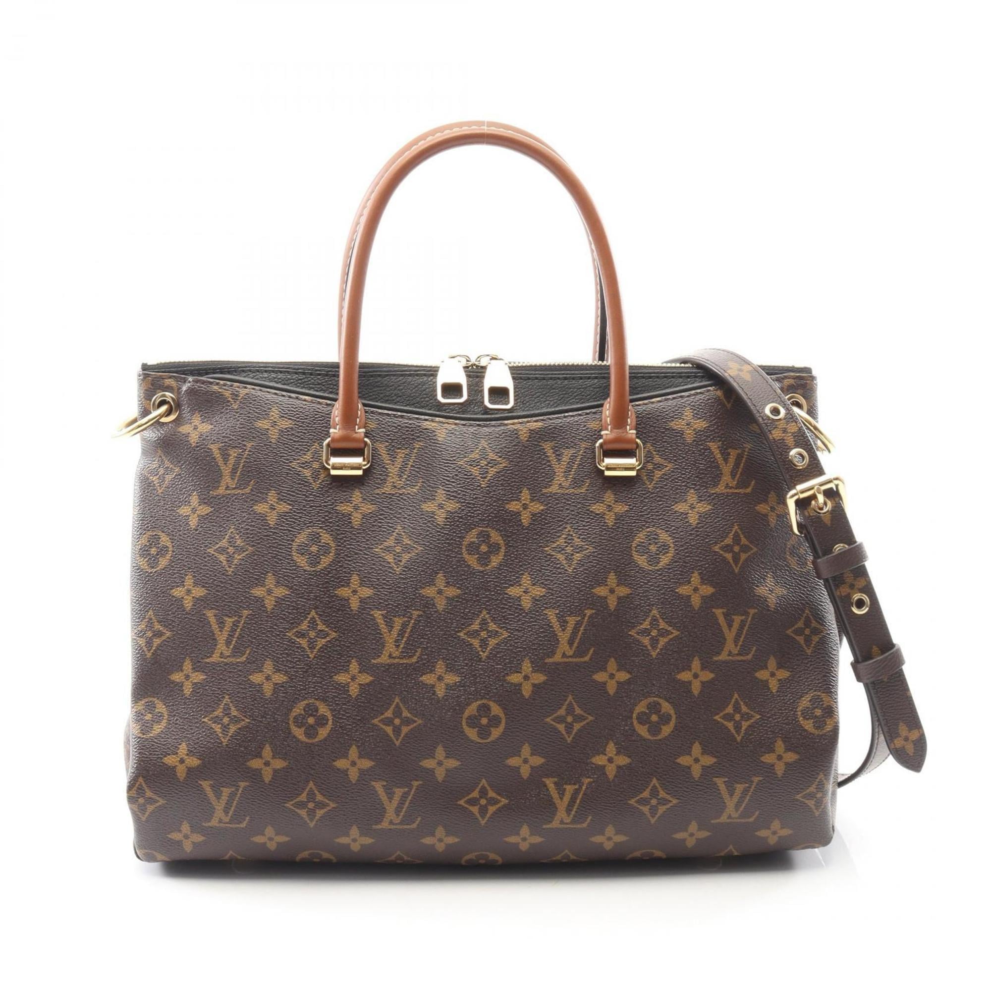 Louis Vuitton Black Brown Noir Coated Canvas Leather Handbag (Pre-Owned)