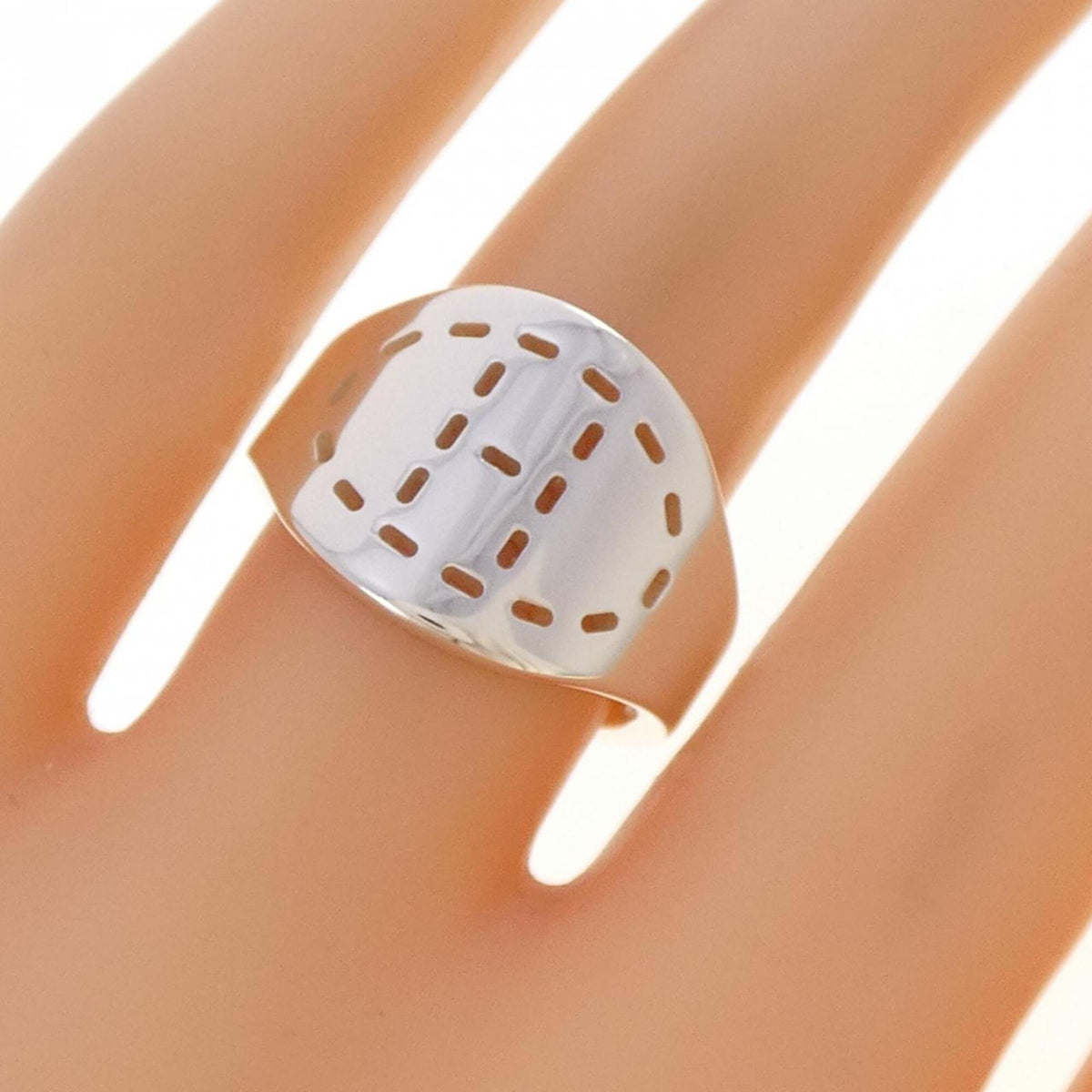 Hermes Silver 925 Band Ring (Pre-Owned)