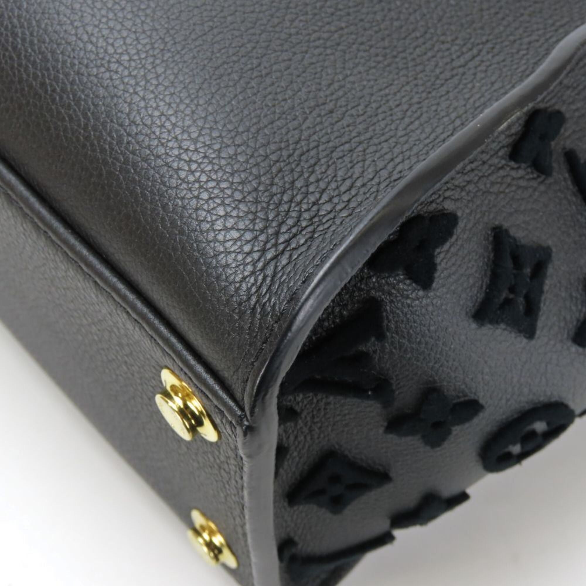 Louis Vuitton Black Noir Monogram Leather Tote Bag (Pre-Owned)
