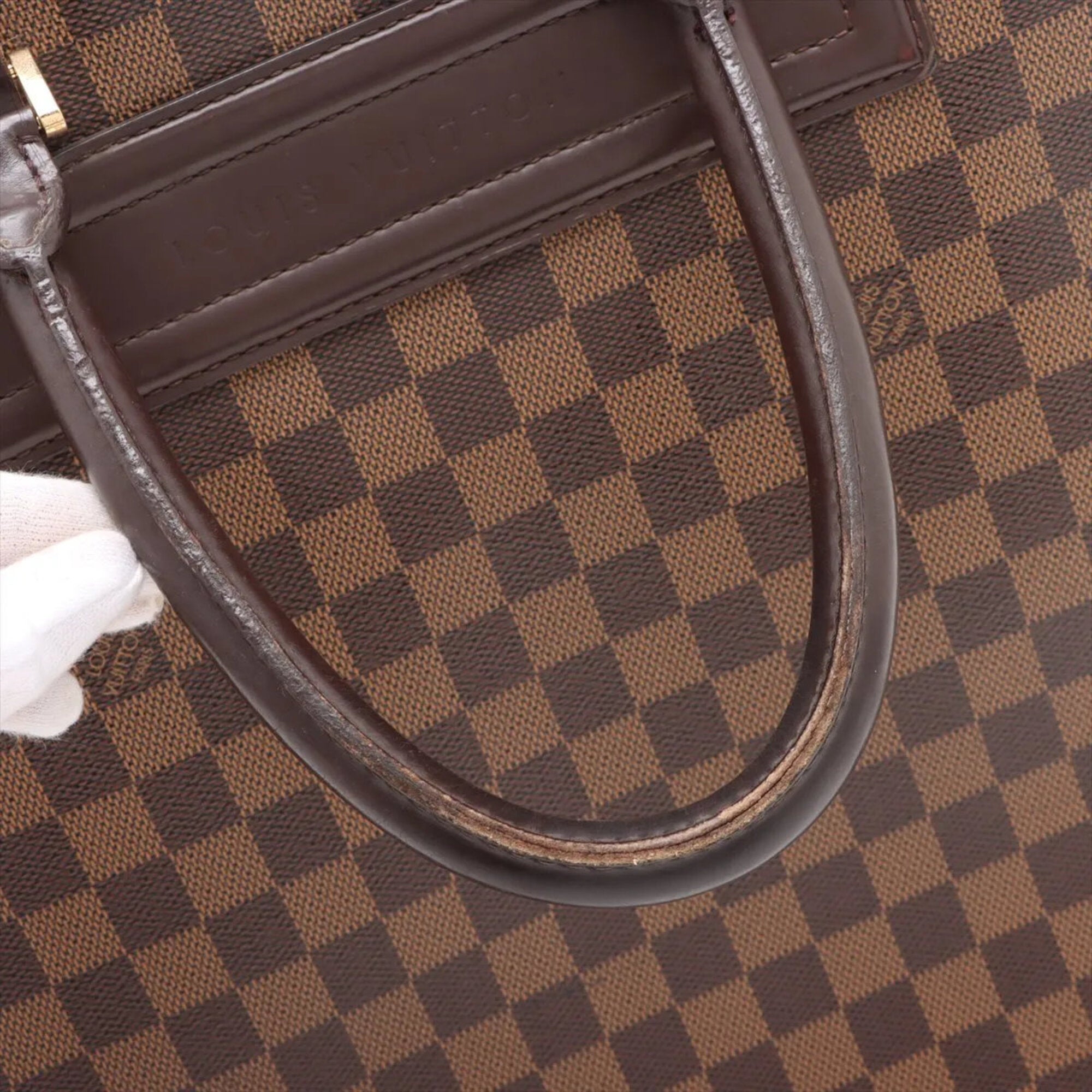 Louis Vuitton Damier Ebene Leather Coated Canvas Handbag Tote Bag (Pre-Owned)