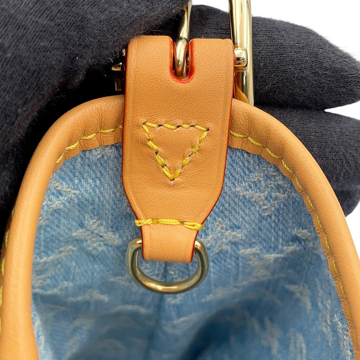 Louis Vuitton Collection Sky Blue Monogram Denim Handbag Shoulder Bag (Pre-Owned)