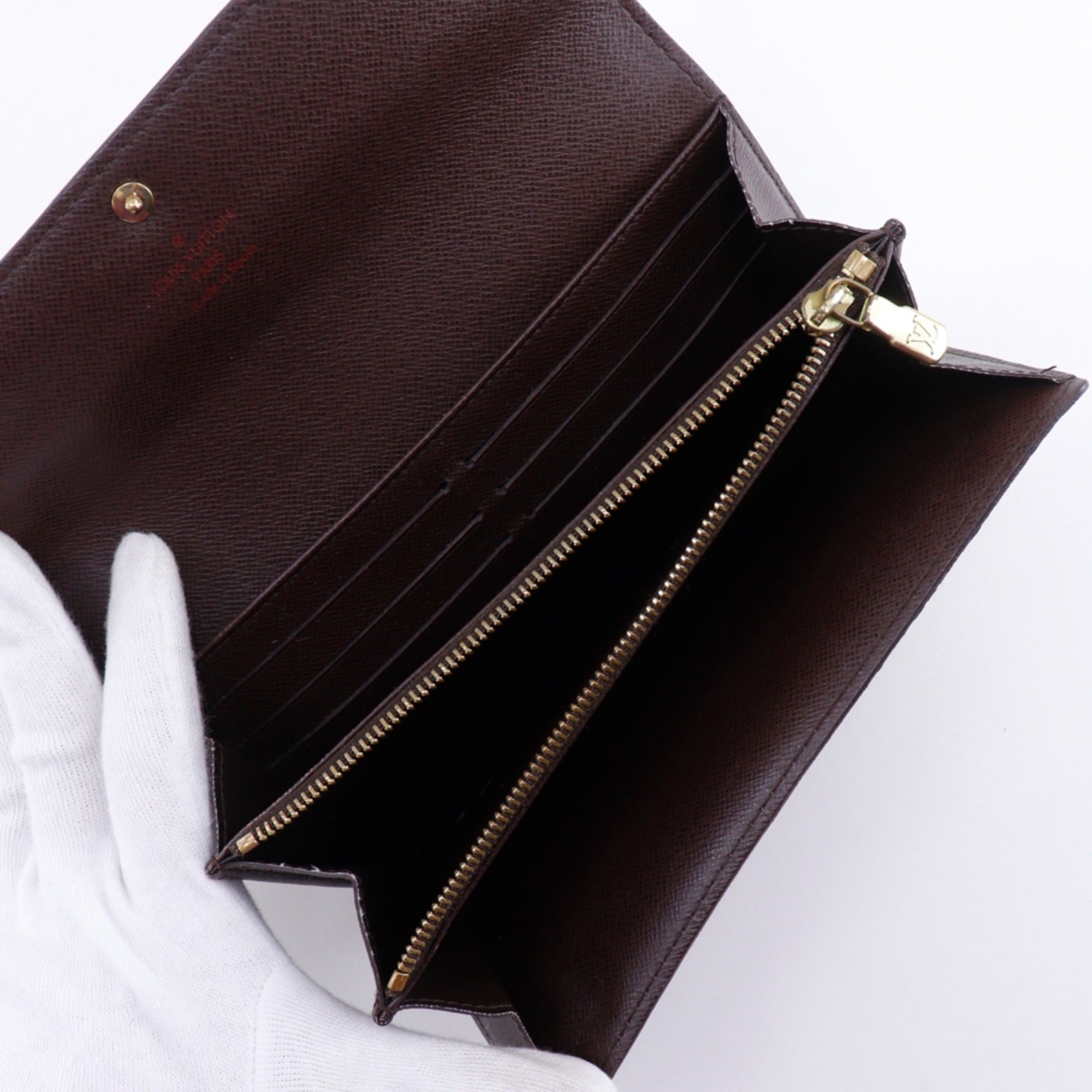 Louis Vuitton Brown Damier Canvas Long Wallet (Bi-Fold) (Pre-Owned)